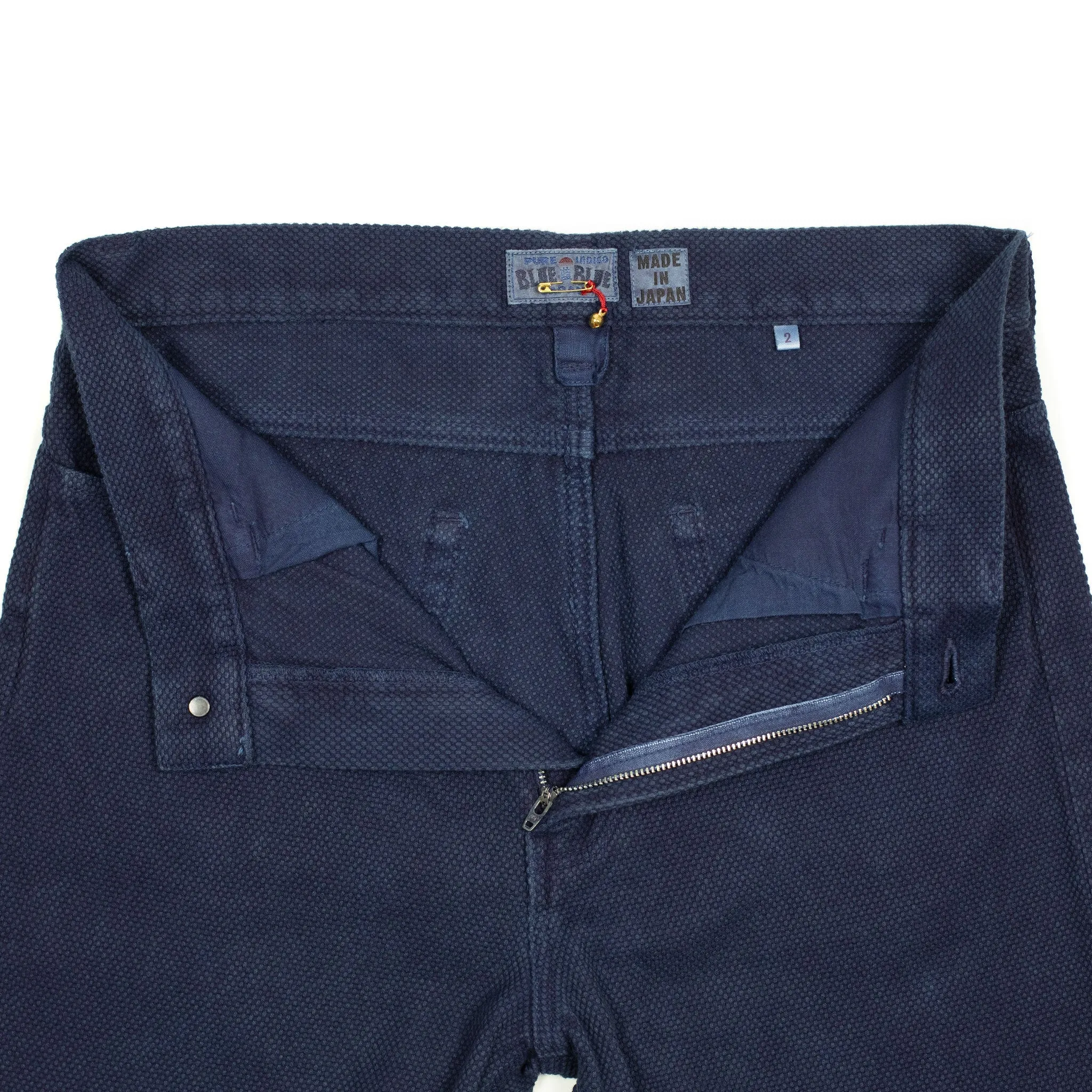 5-pocket trousers in hand-dyed indigo cotton sashiko