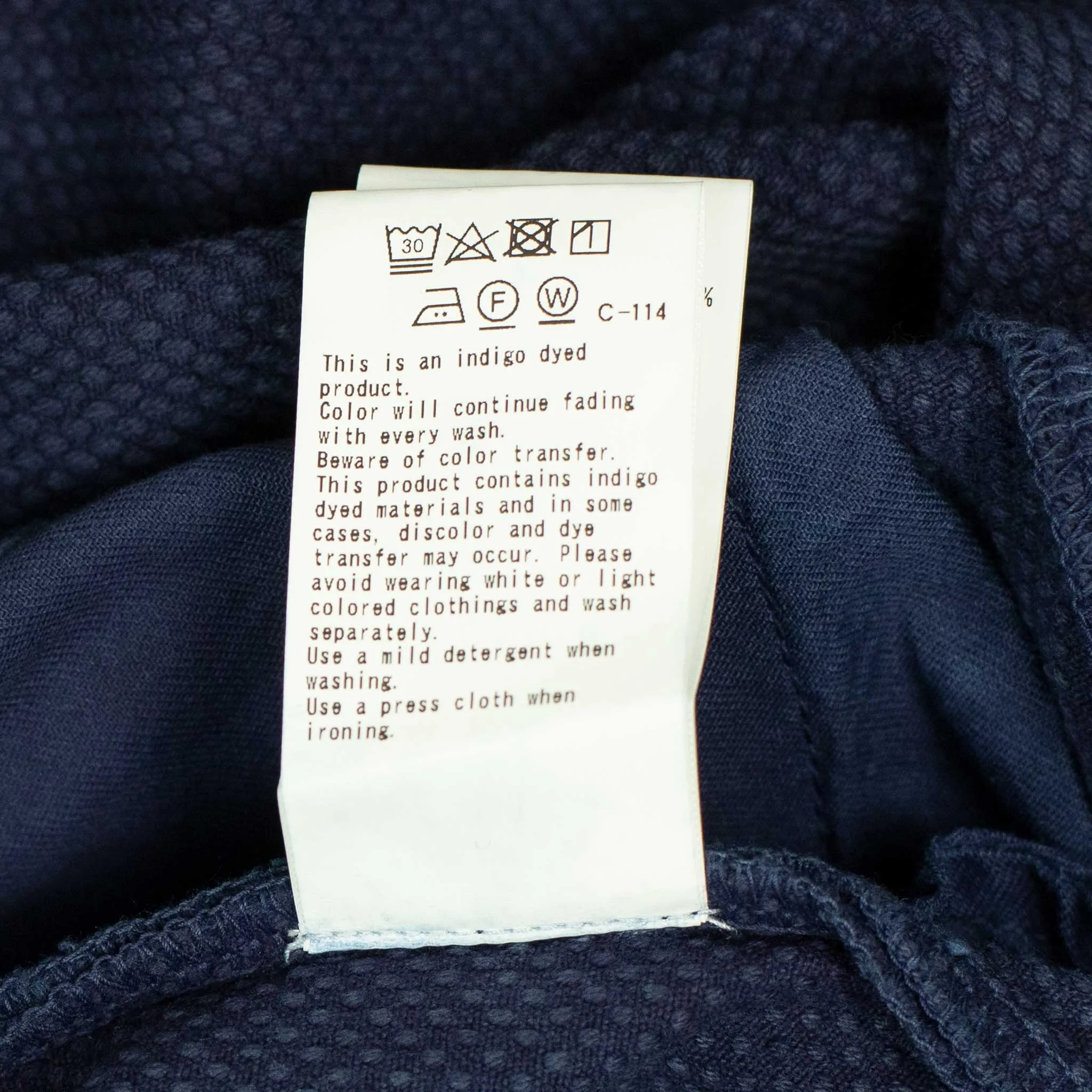 5-pocket trousers in hand-dyed indigo cotton sashiko