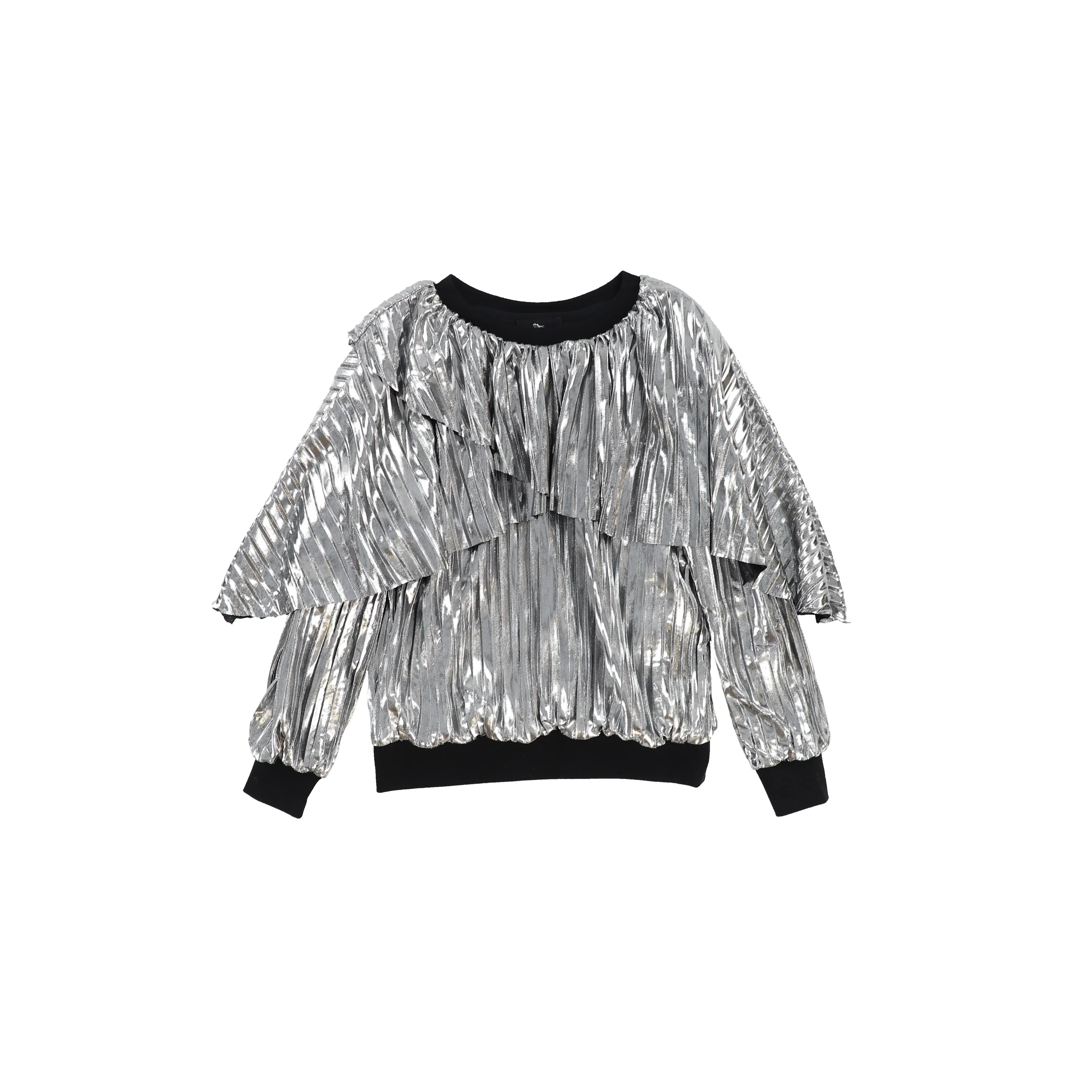 ANDORINE SILVER PLEAT SWEATER