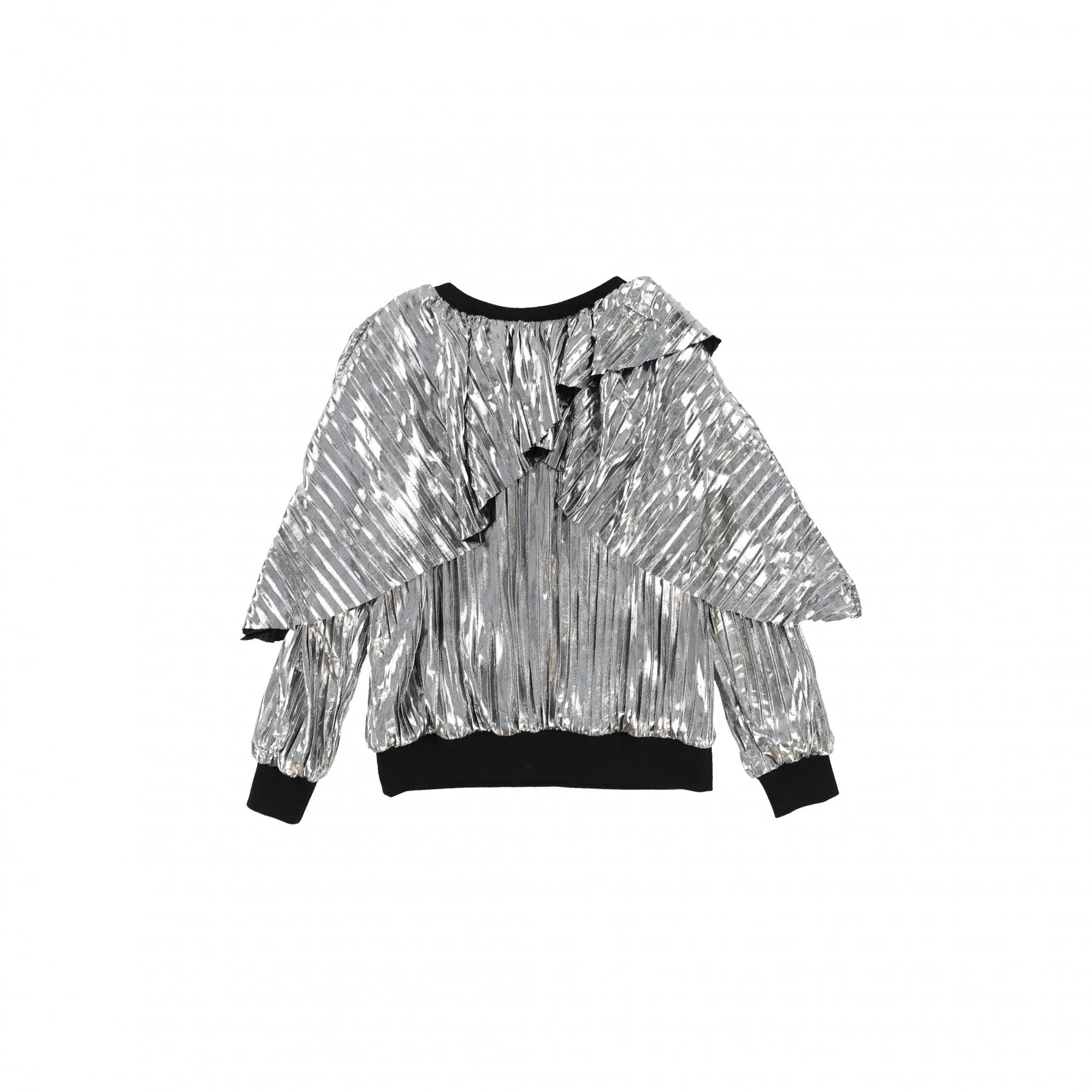 ANDORINE SILVER PLEAT SWEATER
