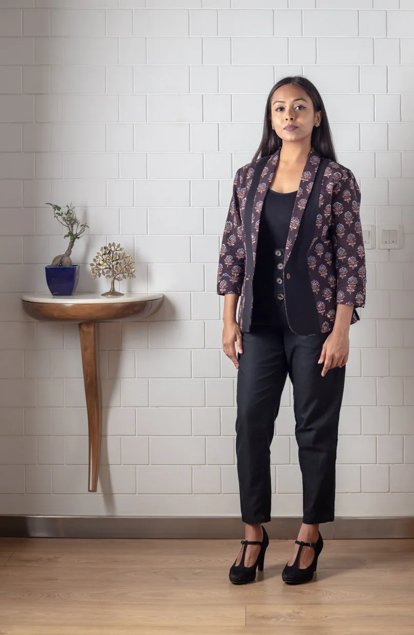 Angrezi Ajrakh Panel Jacket
