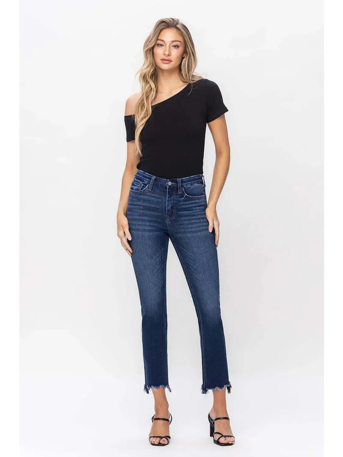 Ardent High Rise Crop Slim Straight Jeans