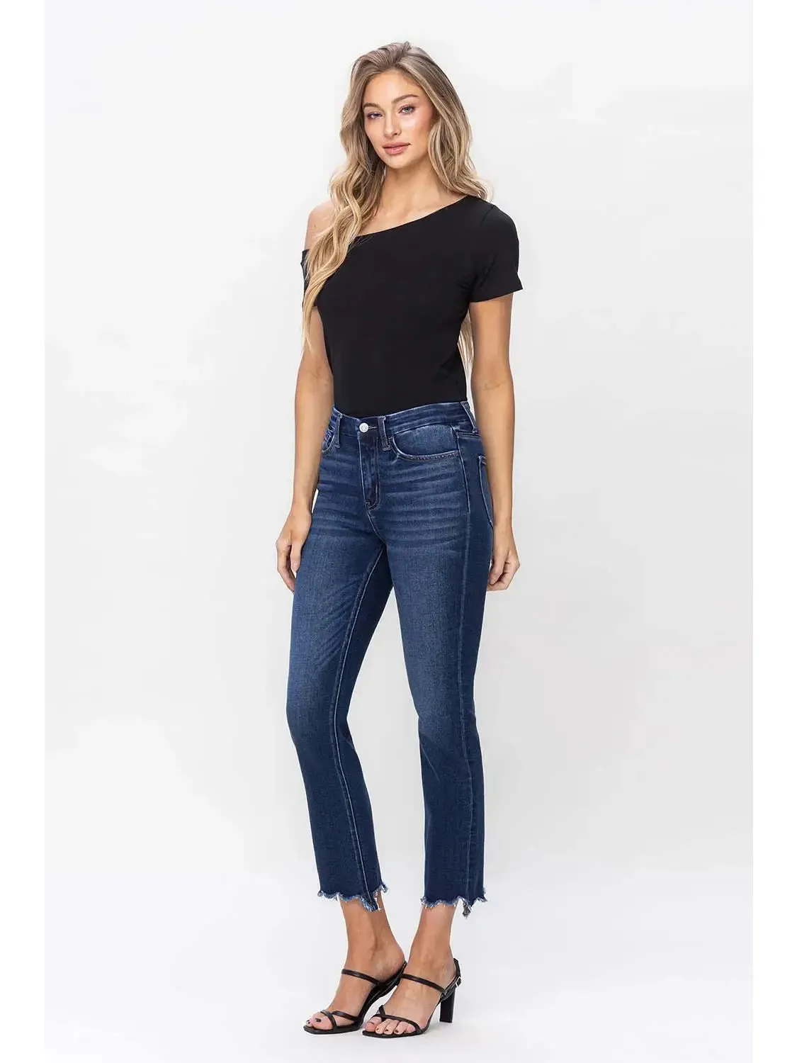 Ardent High Rise Crop Slim Straight Jeans