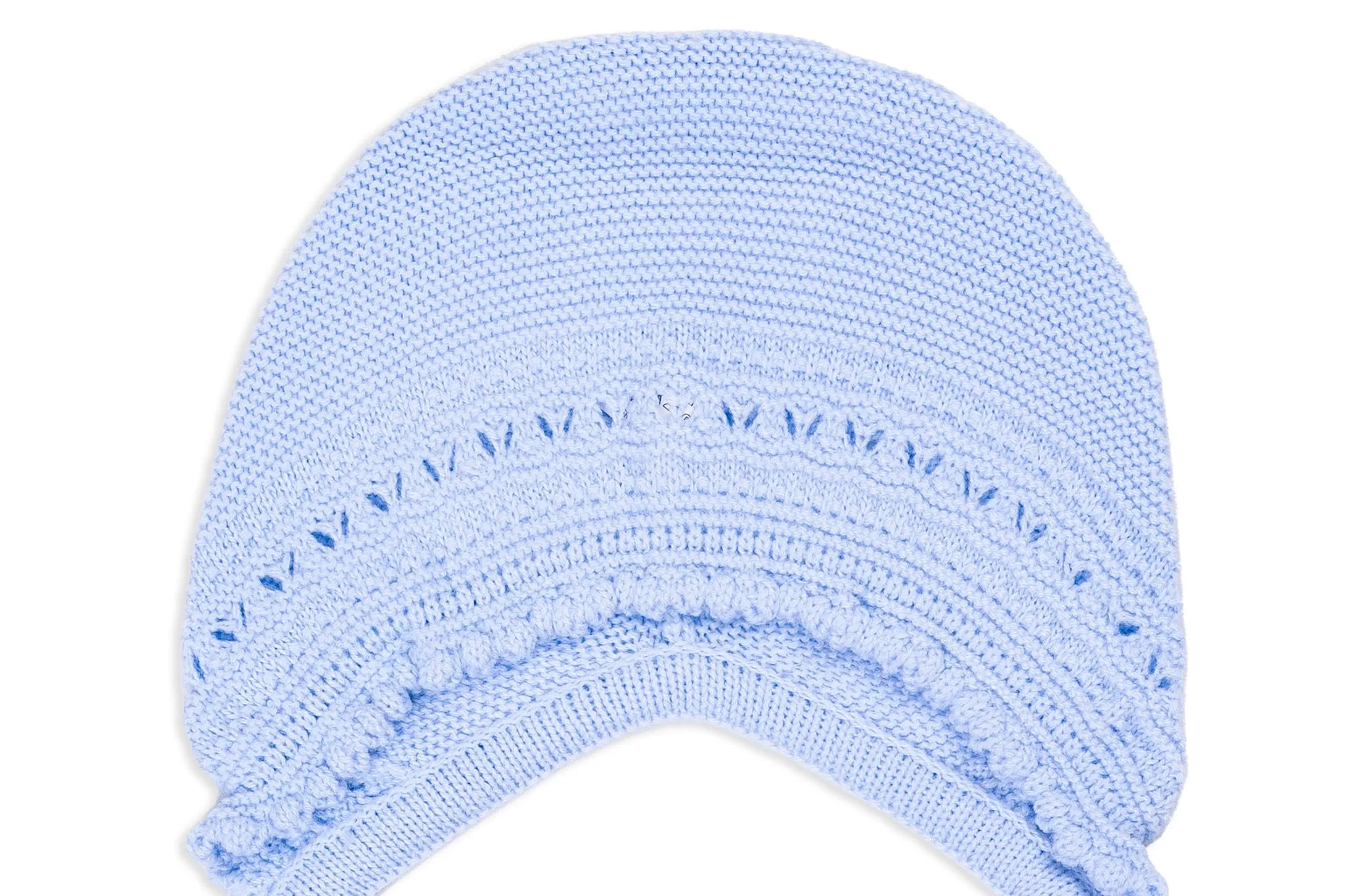 Beige Powder Blue Three-Piece Knit Baby Set