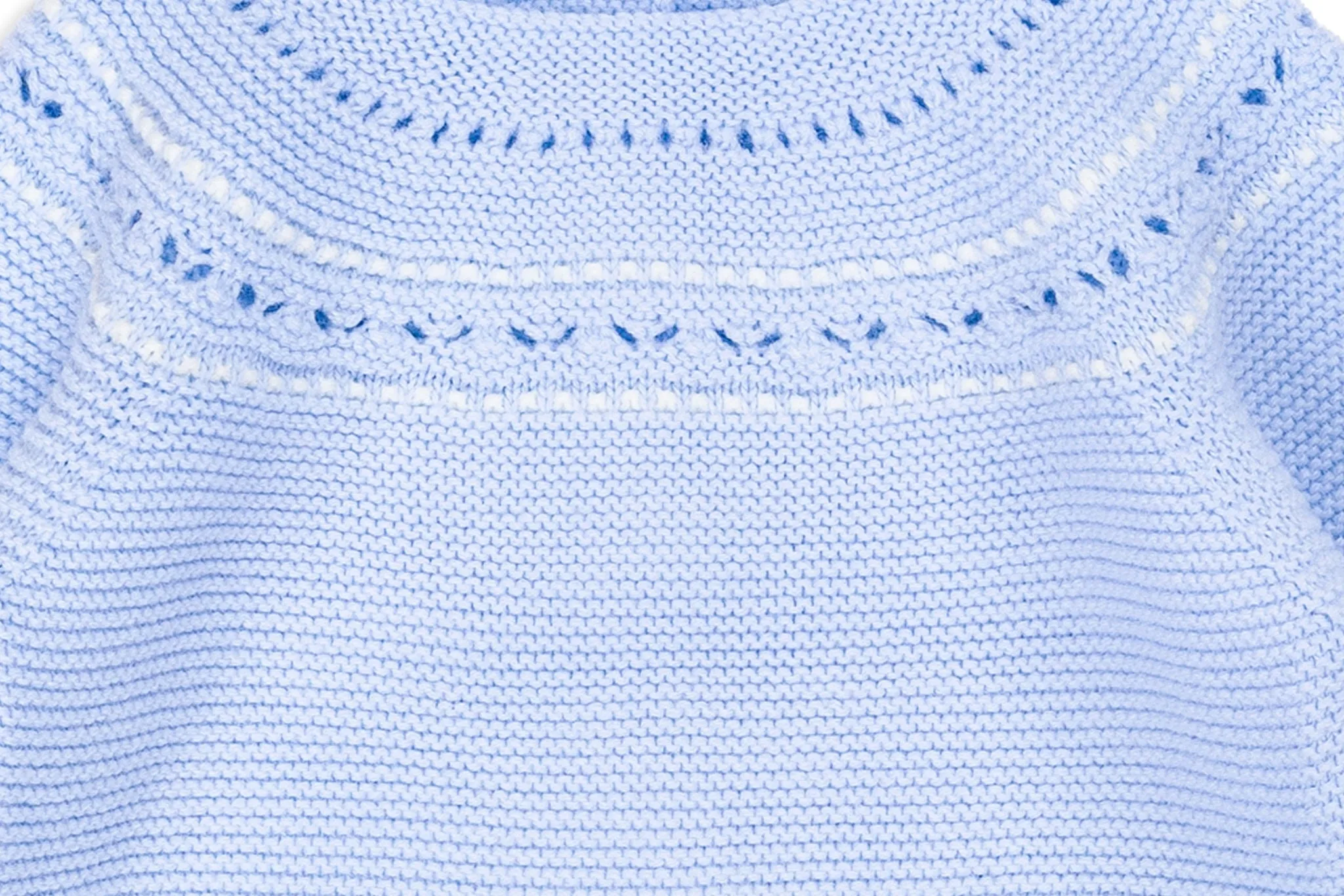 Beige Powder Blue Three-Piece Knit Baby Set