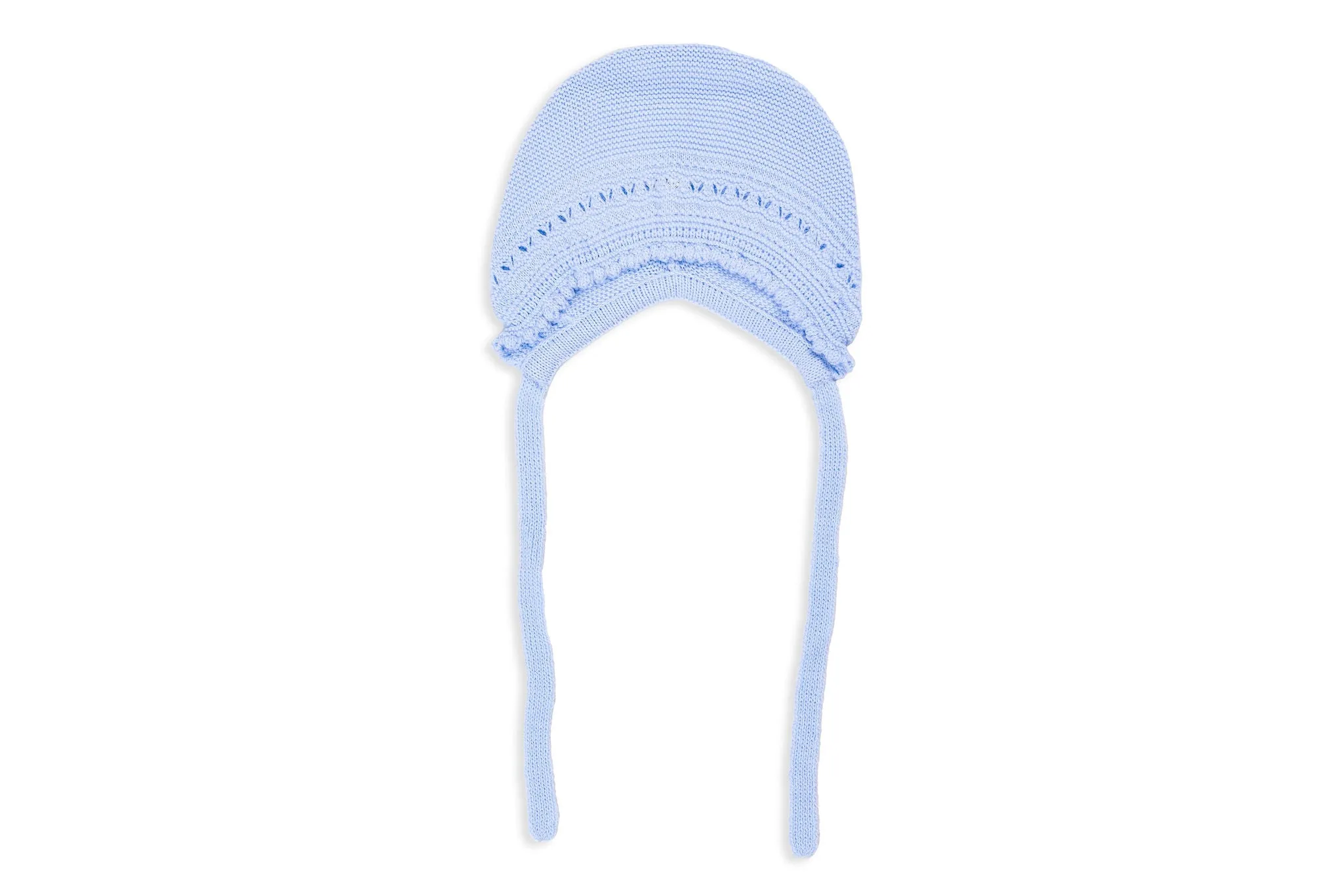 Beige Powder Blue Three-Piece Knit Baby Set