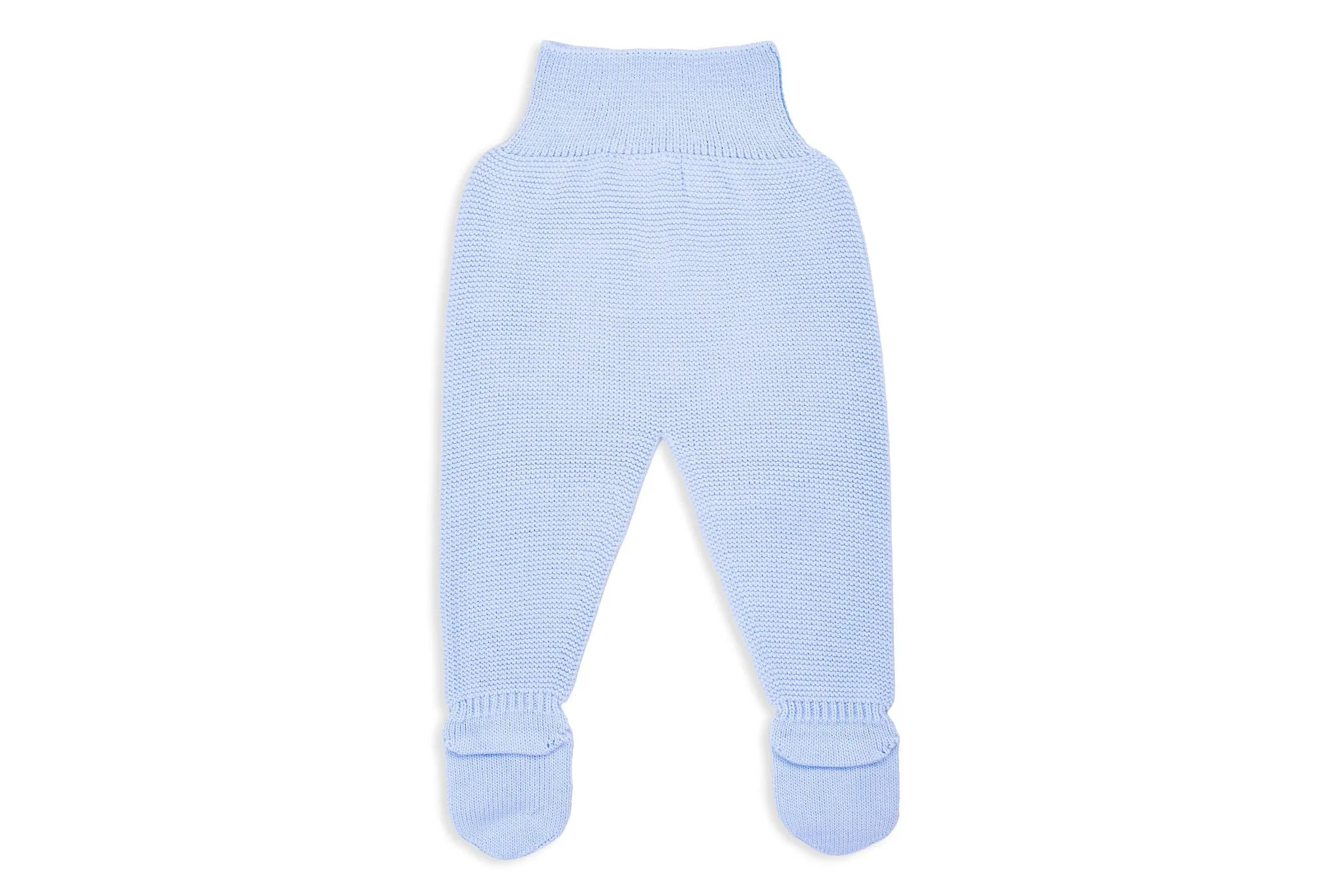 Beige Powder Blue Three-Piece Knit Baby Set