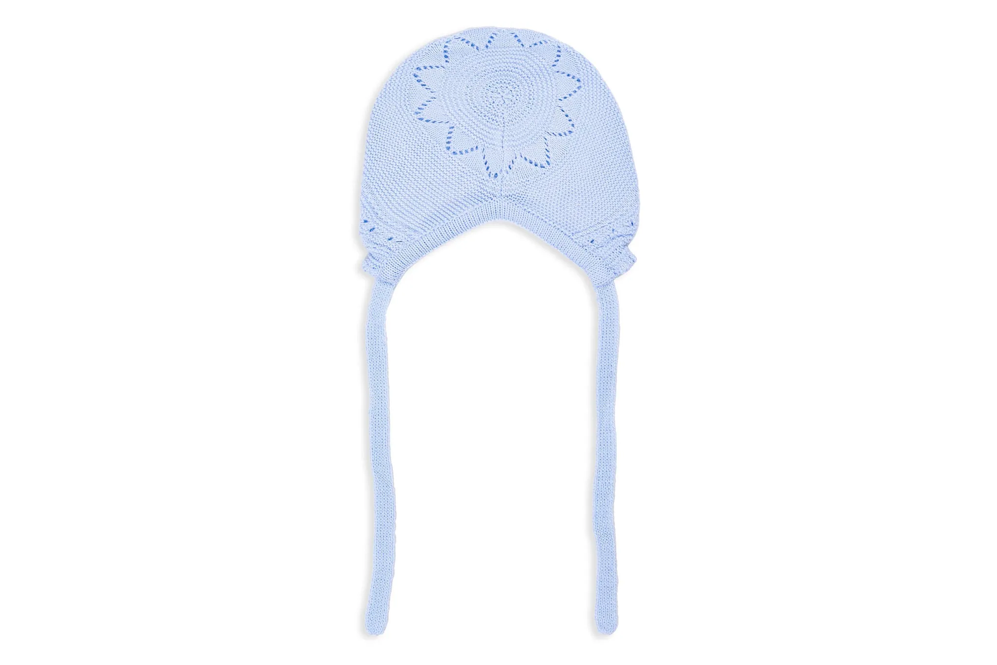 Beige Powder Blue Three-Piece Knit Baby Set