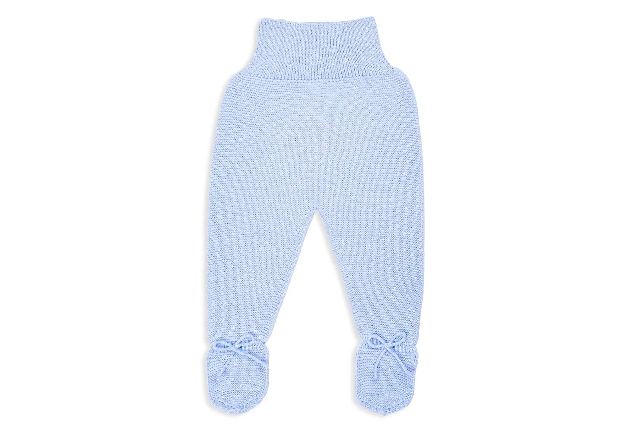 Beige Powder Blue Three-Piece Knit Baby Set