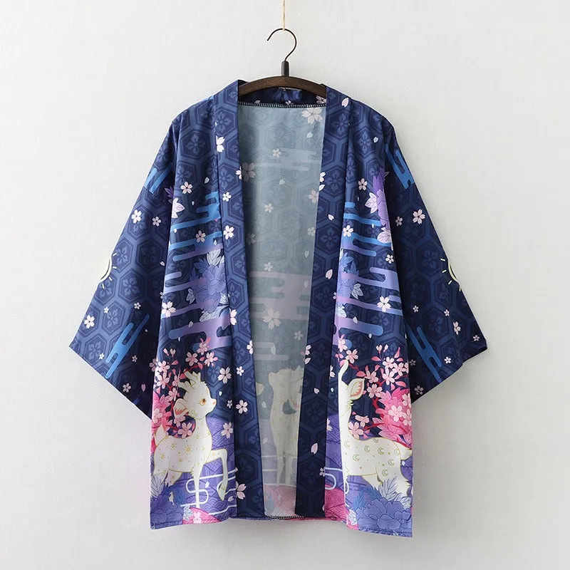 Blossom Sakura Deer Kimono Outerwear
