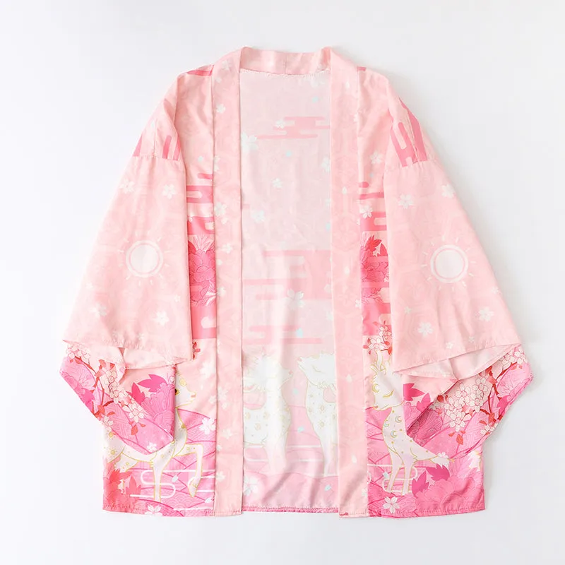 Blossom Sakura Deer Kimono Outerwear