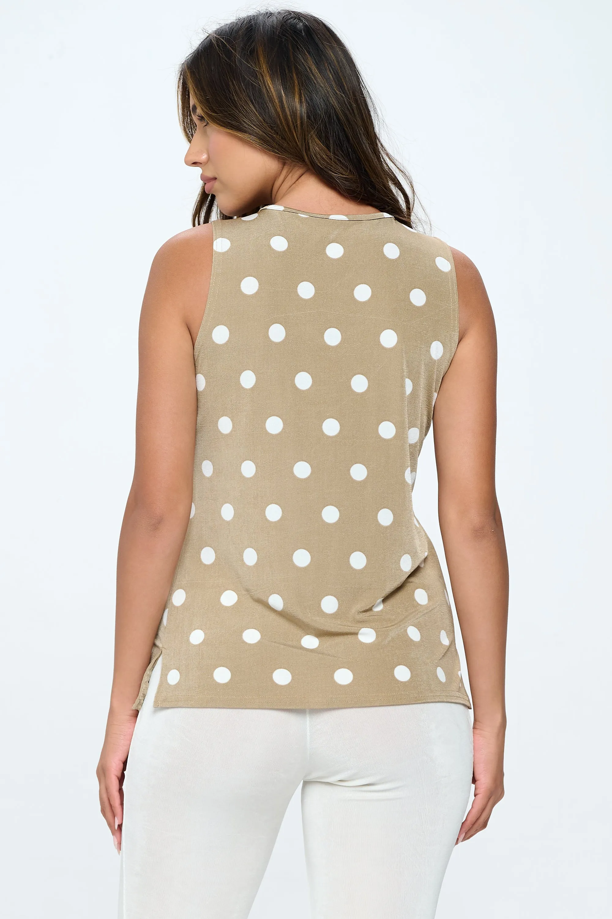 BNS V-Neck Print Tank Top-2056BN-TRP1-W360