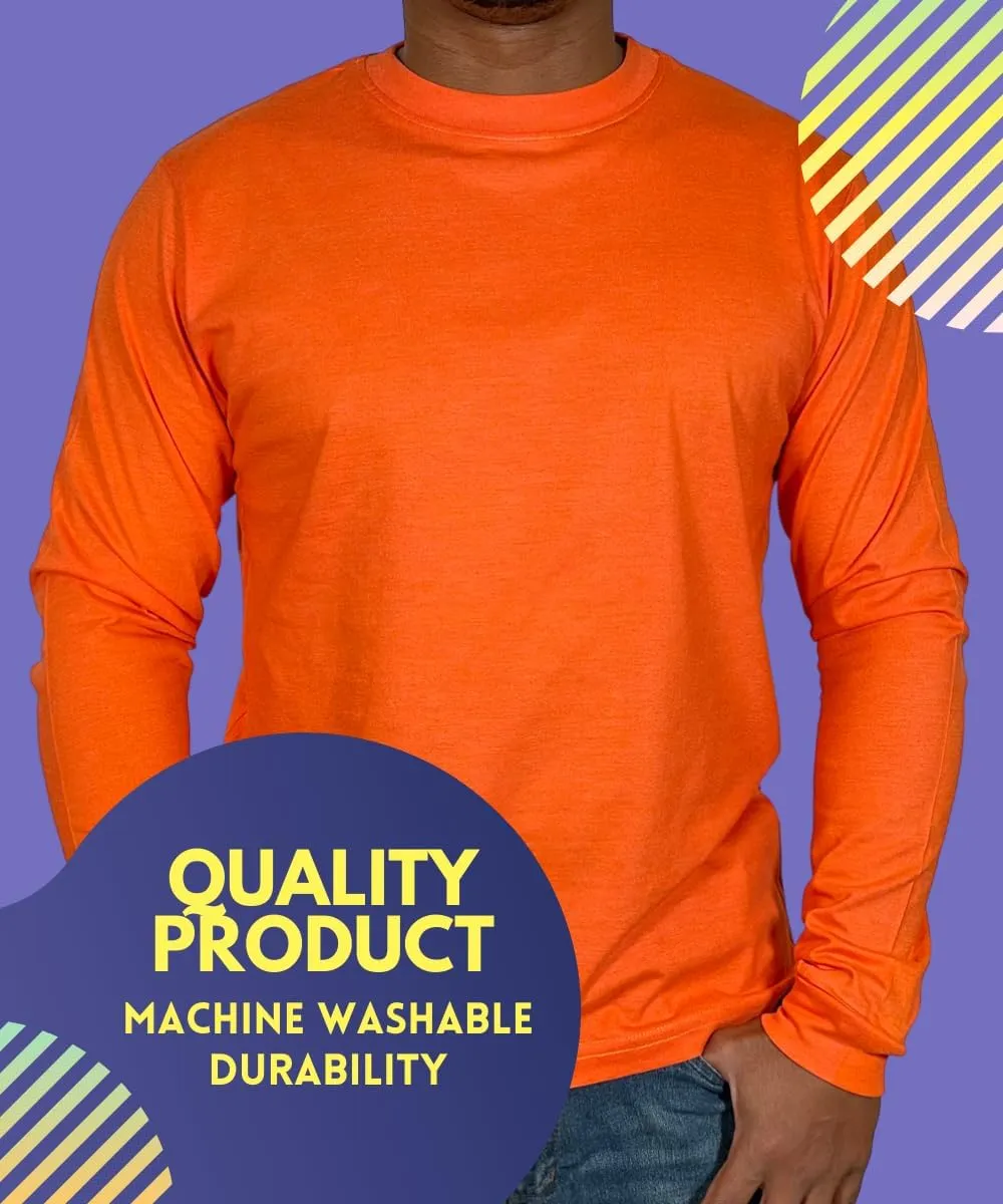 BROOKLYN VERTICAL Mens Long Sleeve Cotton T Shirt Crew Neck 5 Colors S-5XL