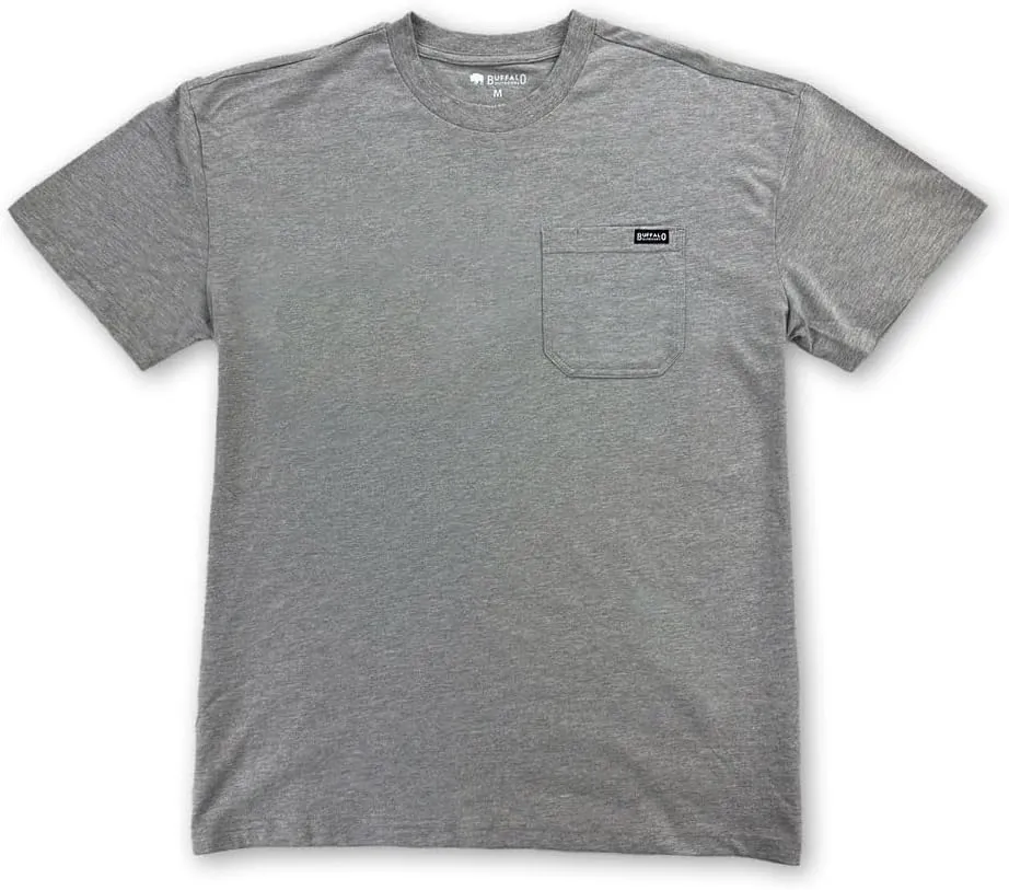 Buffalo Outdoors Workwear Men's Heavyweight Pocket T-Shirt - Heather Grey