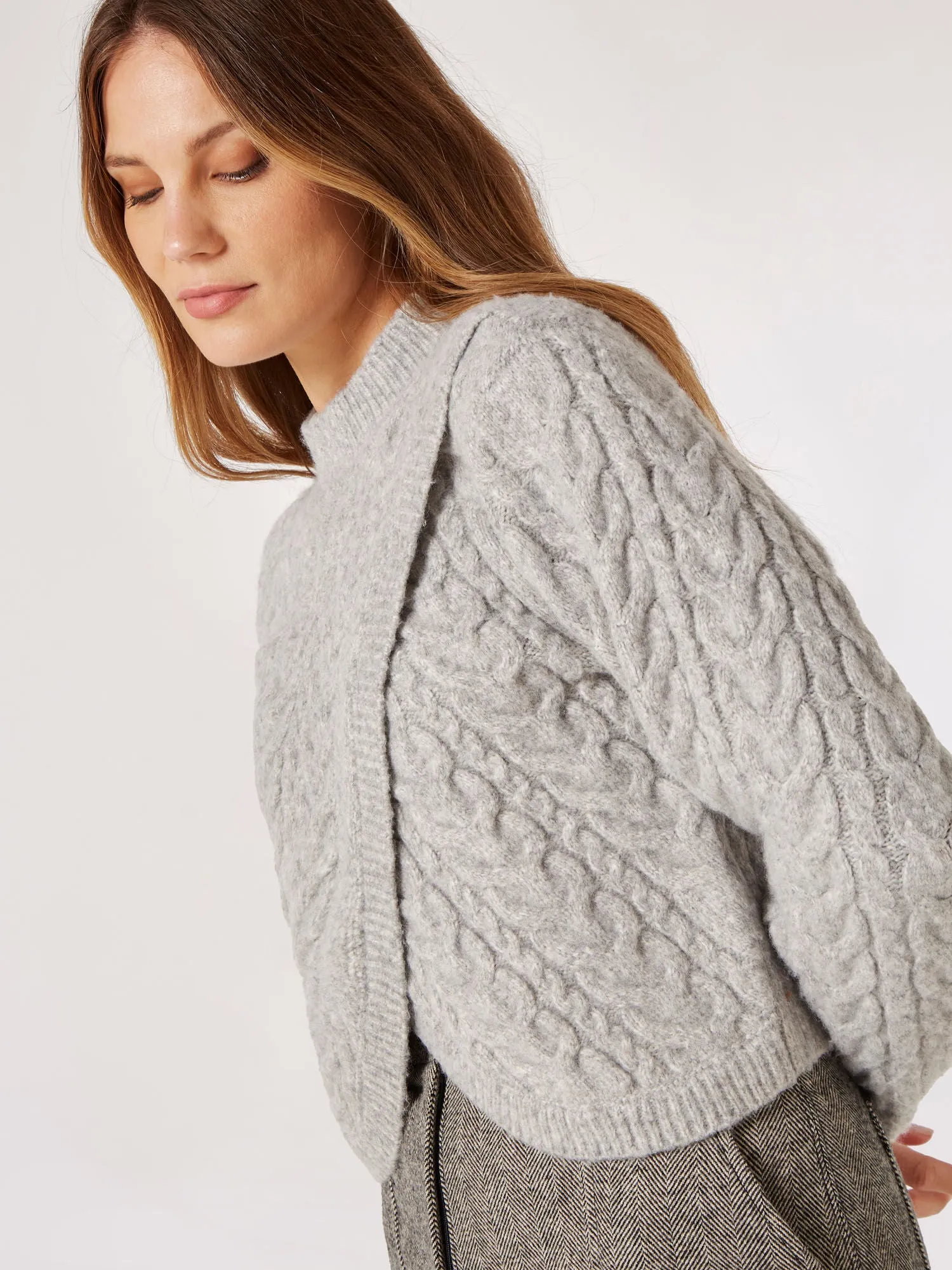 Cable Knit Wrap Jumper