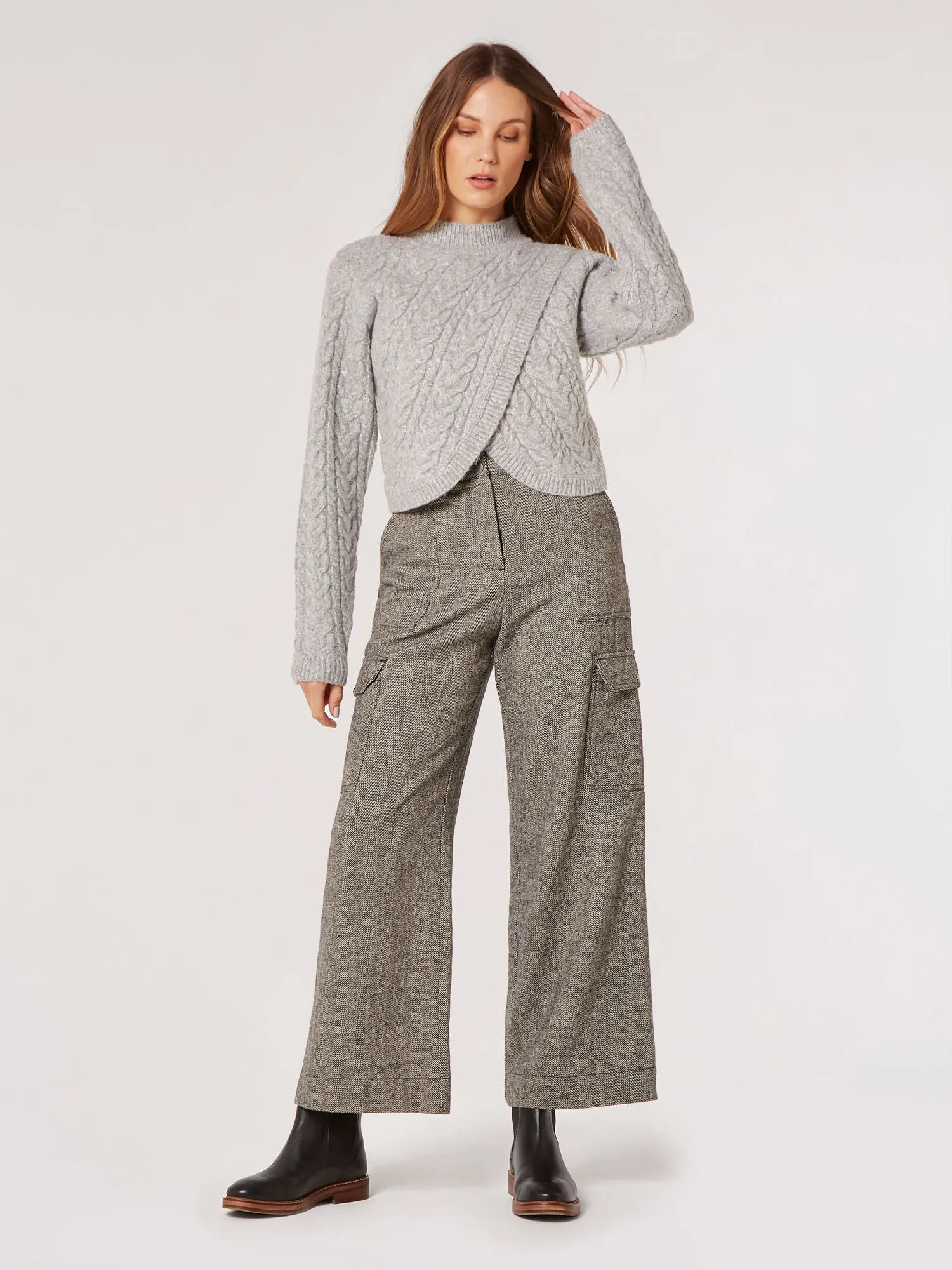 Cable Knit Wrap Jumper