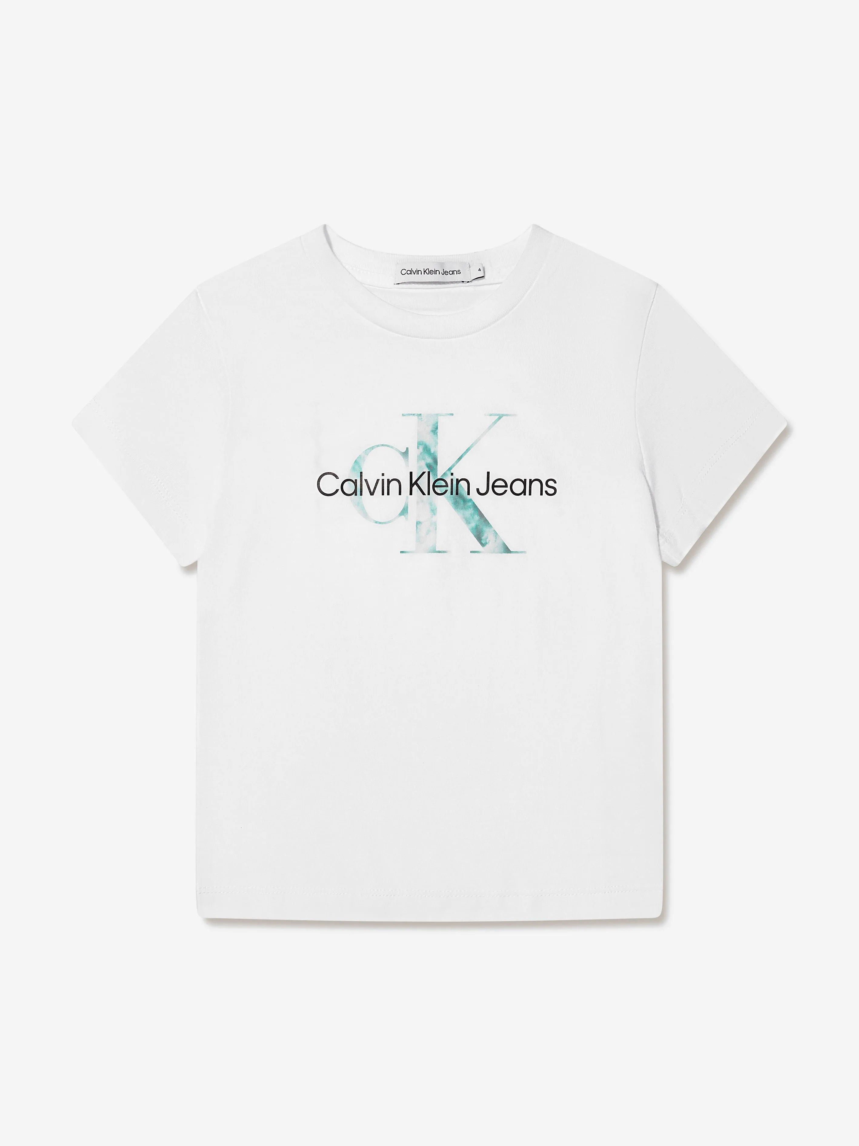 Calvin Klein Kids Monogram Logo T-Shirt in White