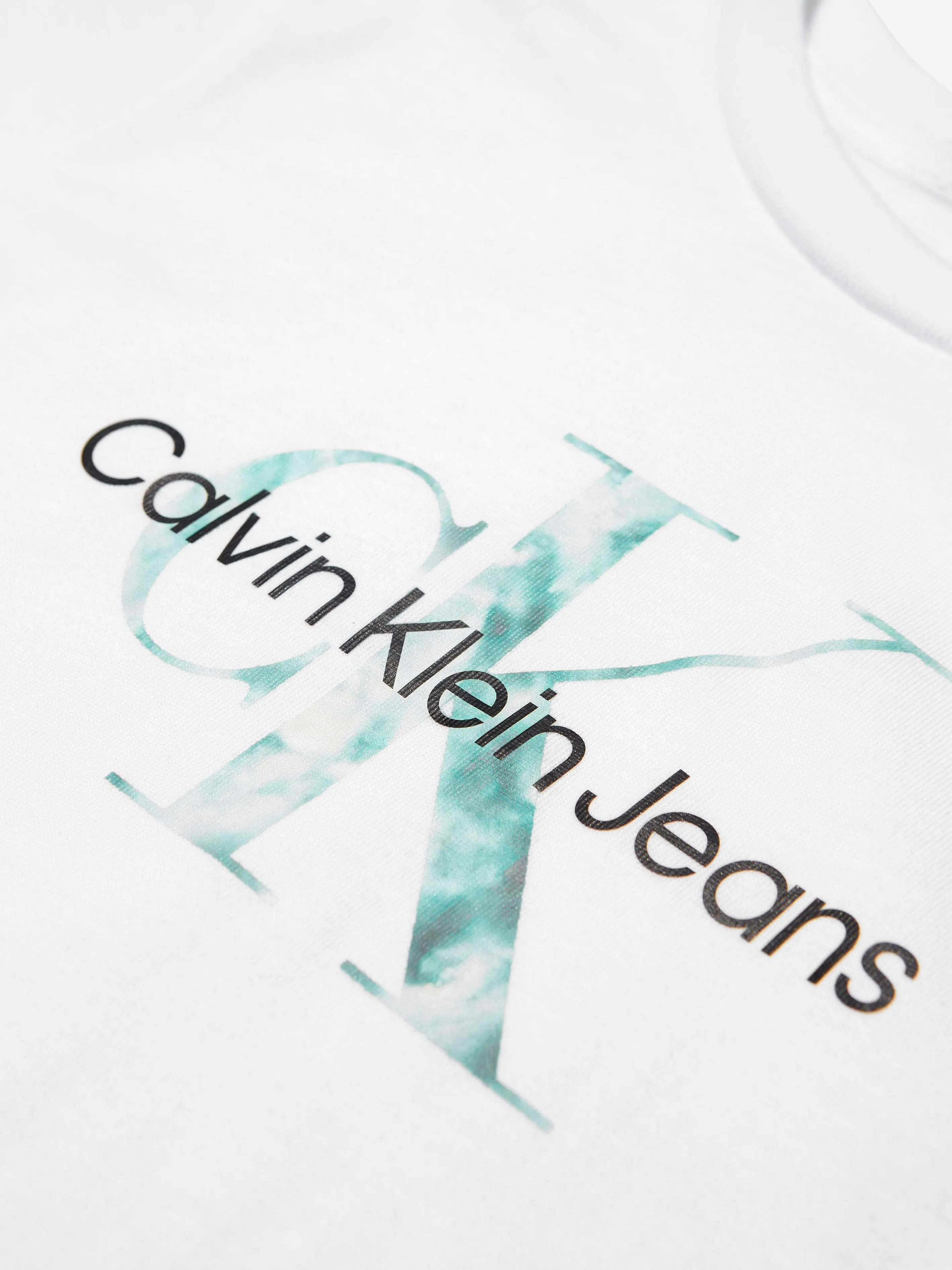 Calvin Klein Kids Monogram Logo T-Shirt in White
