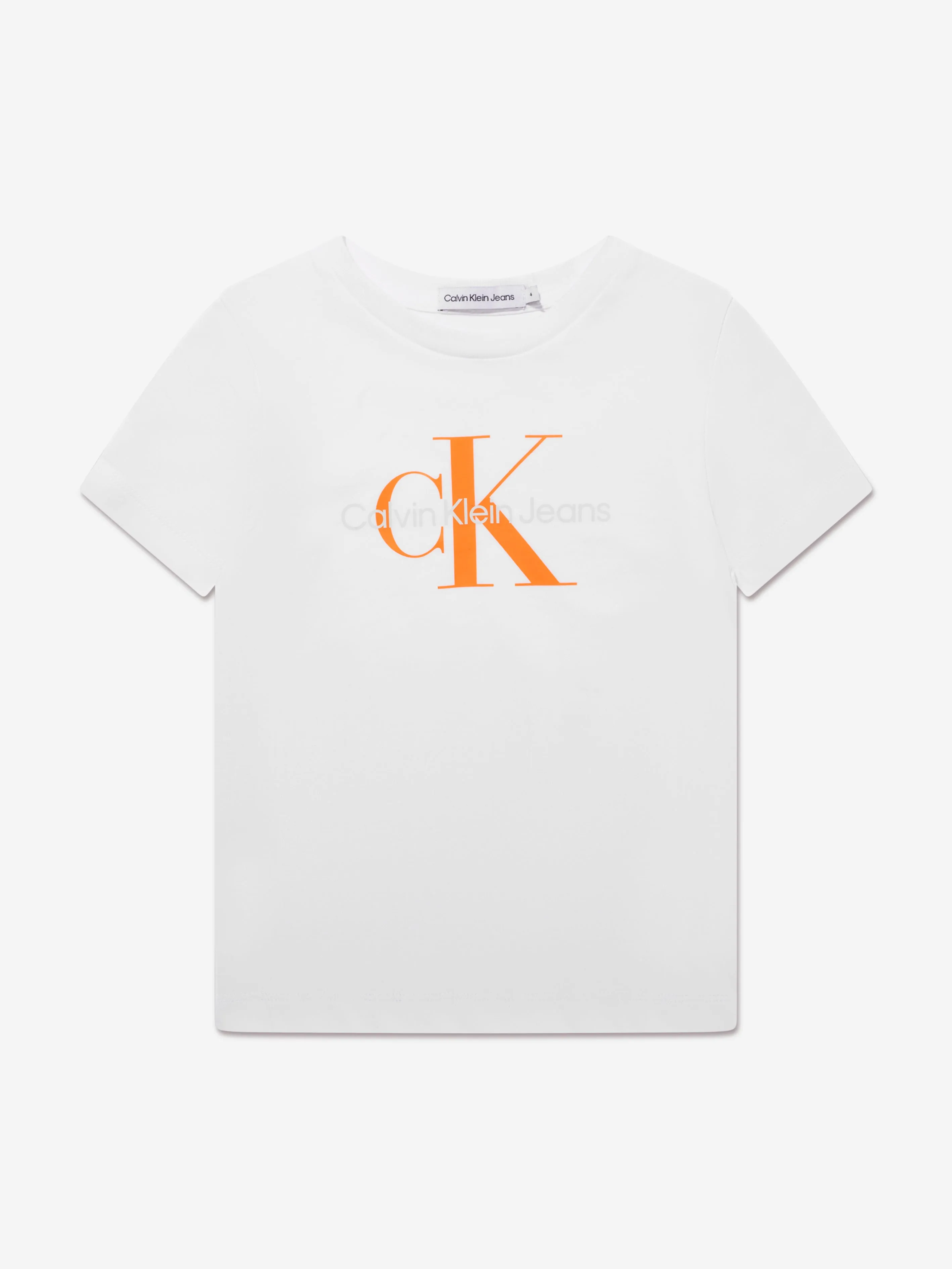 Calvin Klein Kids Monogram Logo T-Shirt in White