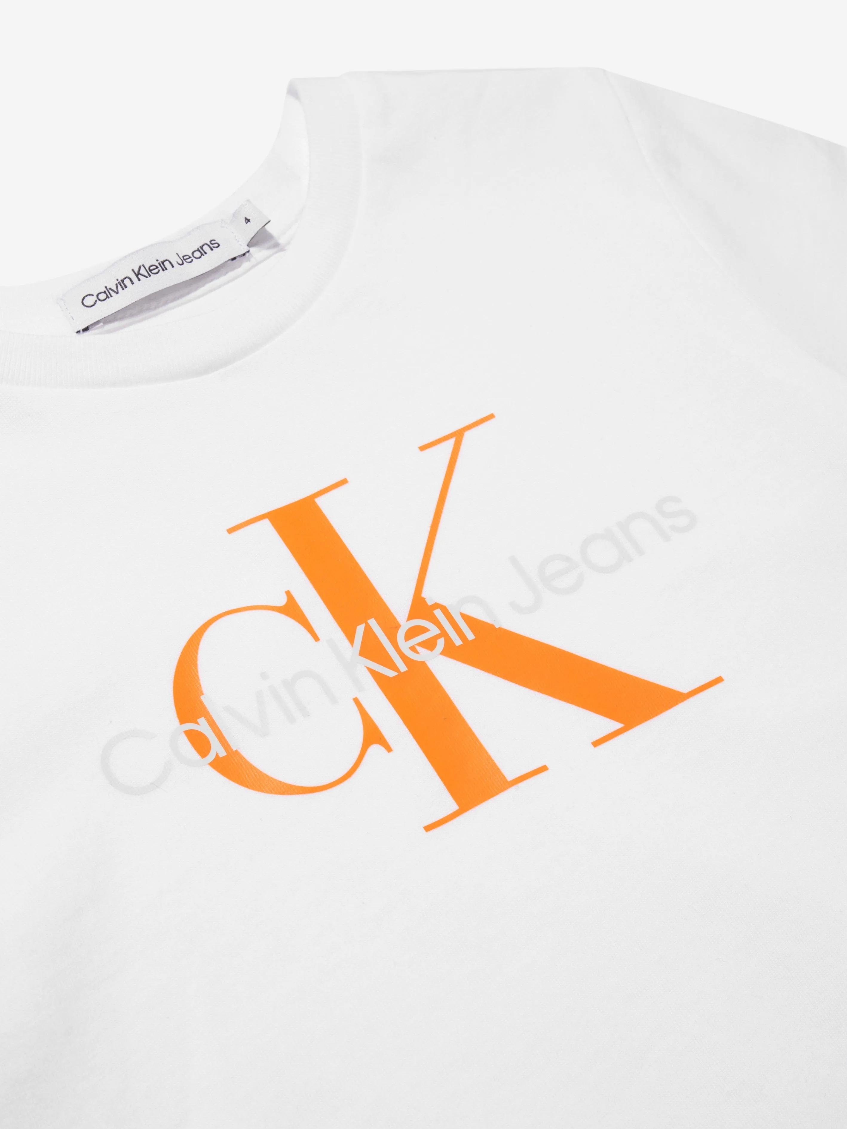 Calvin Klein Kids Monogram Logo T-Shirt in White