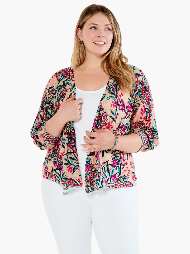 Cherry Blossom Cardigan In Pink Multi