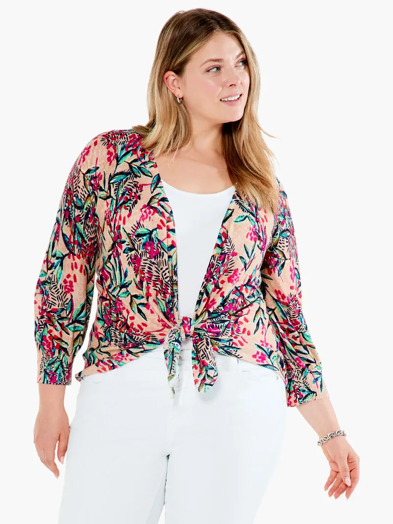 Cherry Blossom Cardigan In Pink Multi