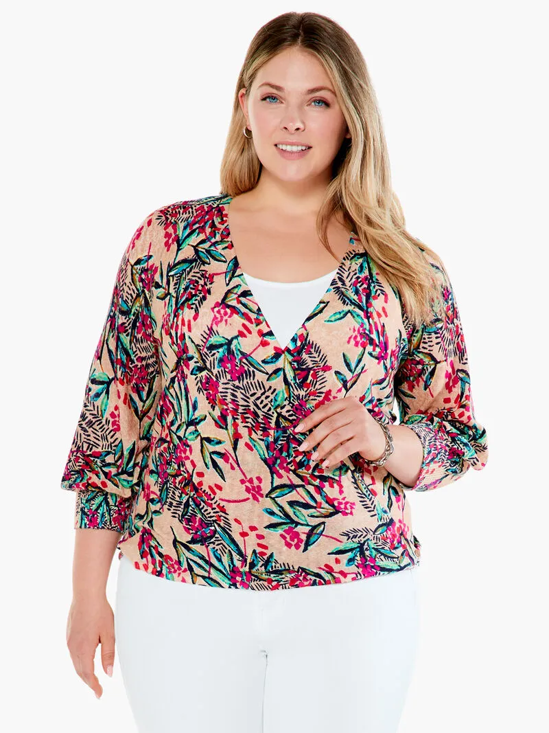Cherry Blossom Cardigan In Pink Multi