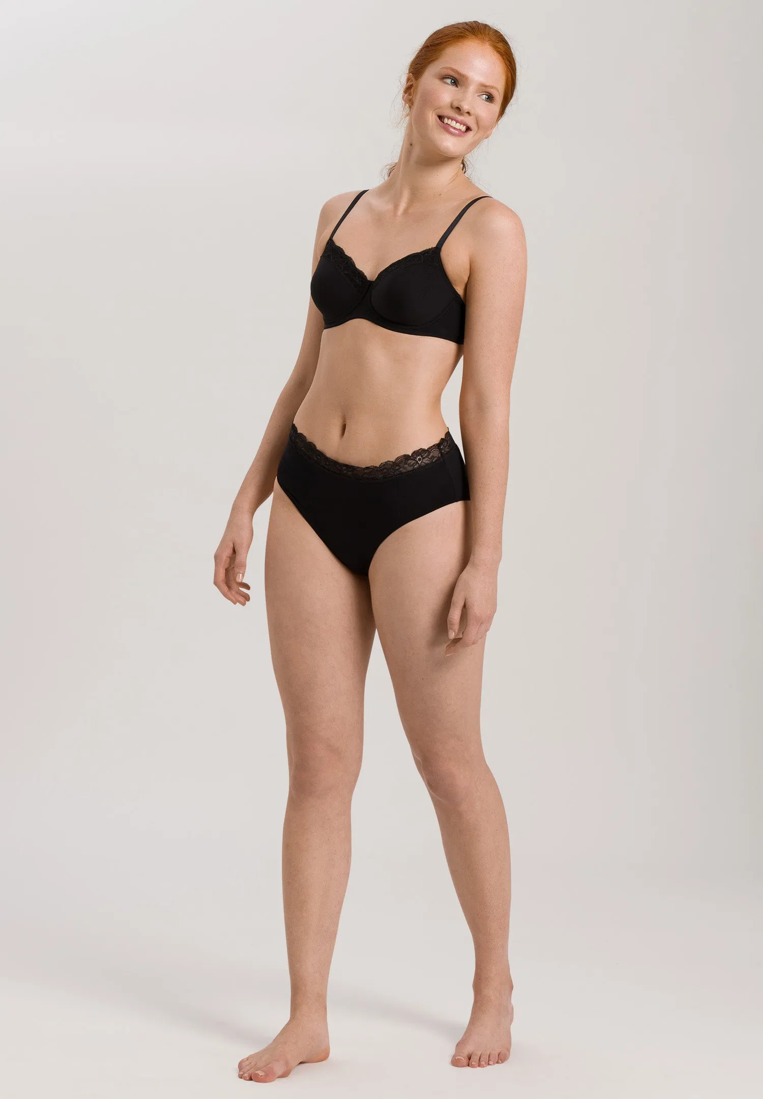 Cotton Lace Spacer T-Shirt Bra | Black 72433-019