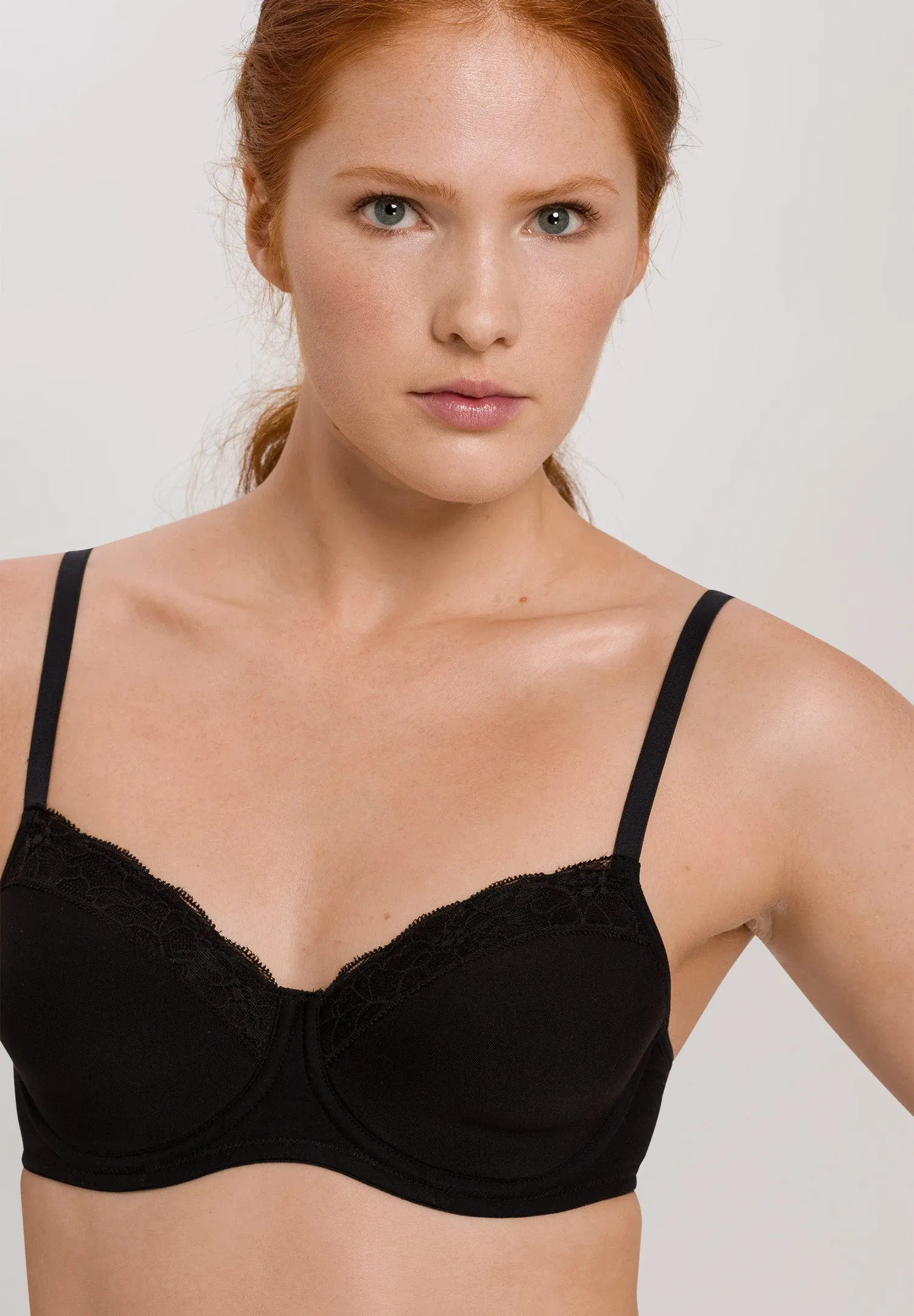 Cotton Lace Spacer T-Shirt Bra | Black 72433-019
