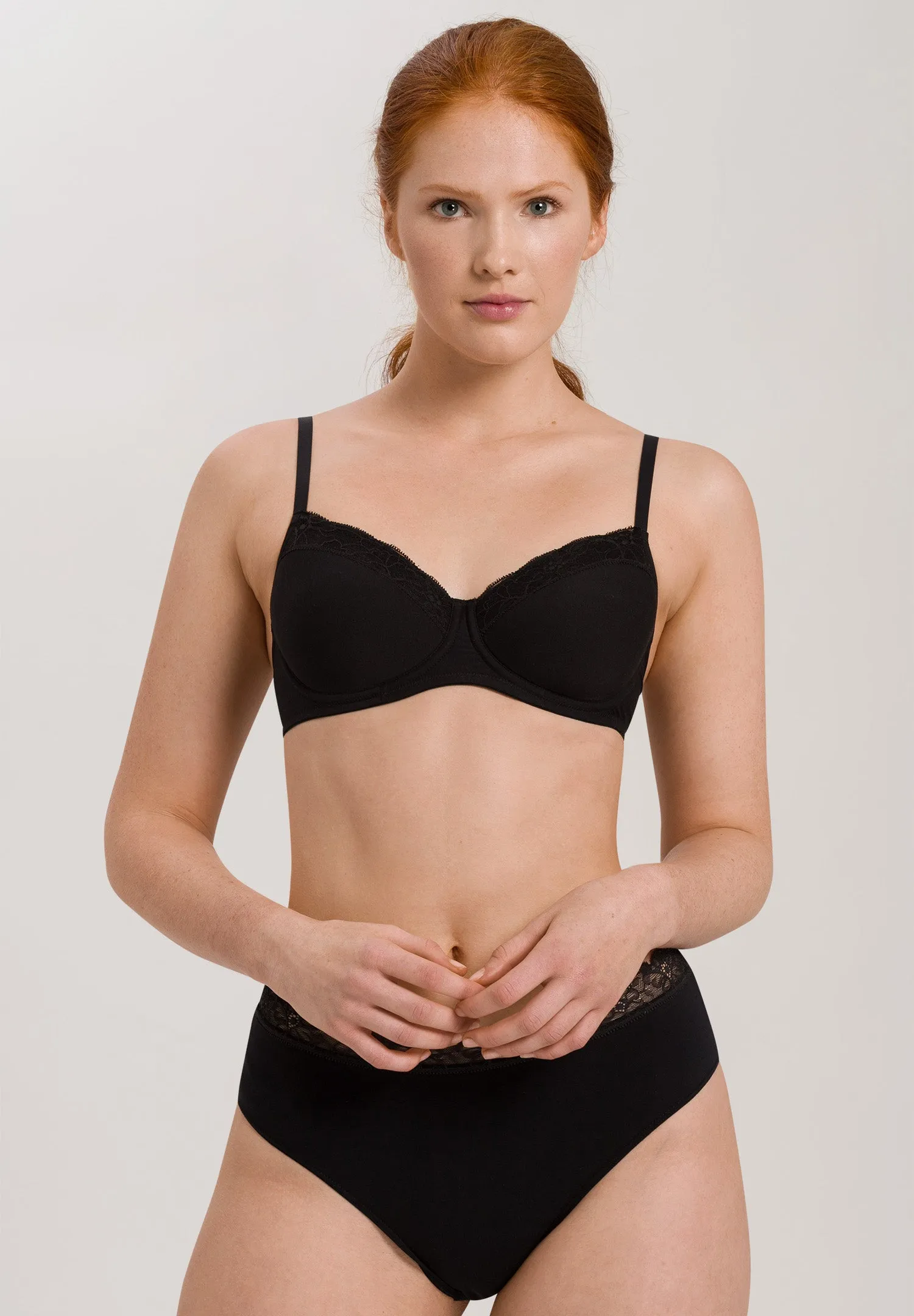 Cotton Lace Spacer T-Shirt Bra | Black 72433-019