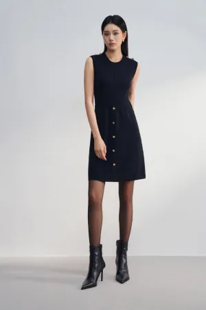 Crew Neck Sleeveless Knit Dress