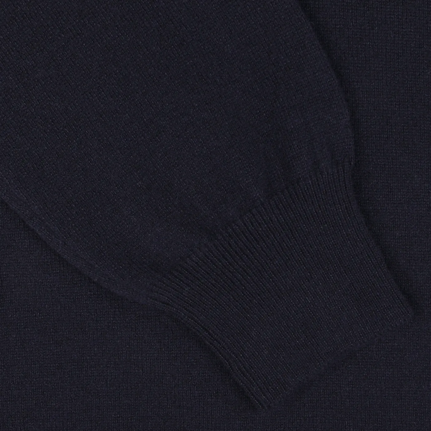 Dark Blue Wool Cashmere 1/4 Zip Sweater