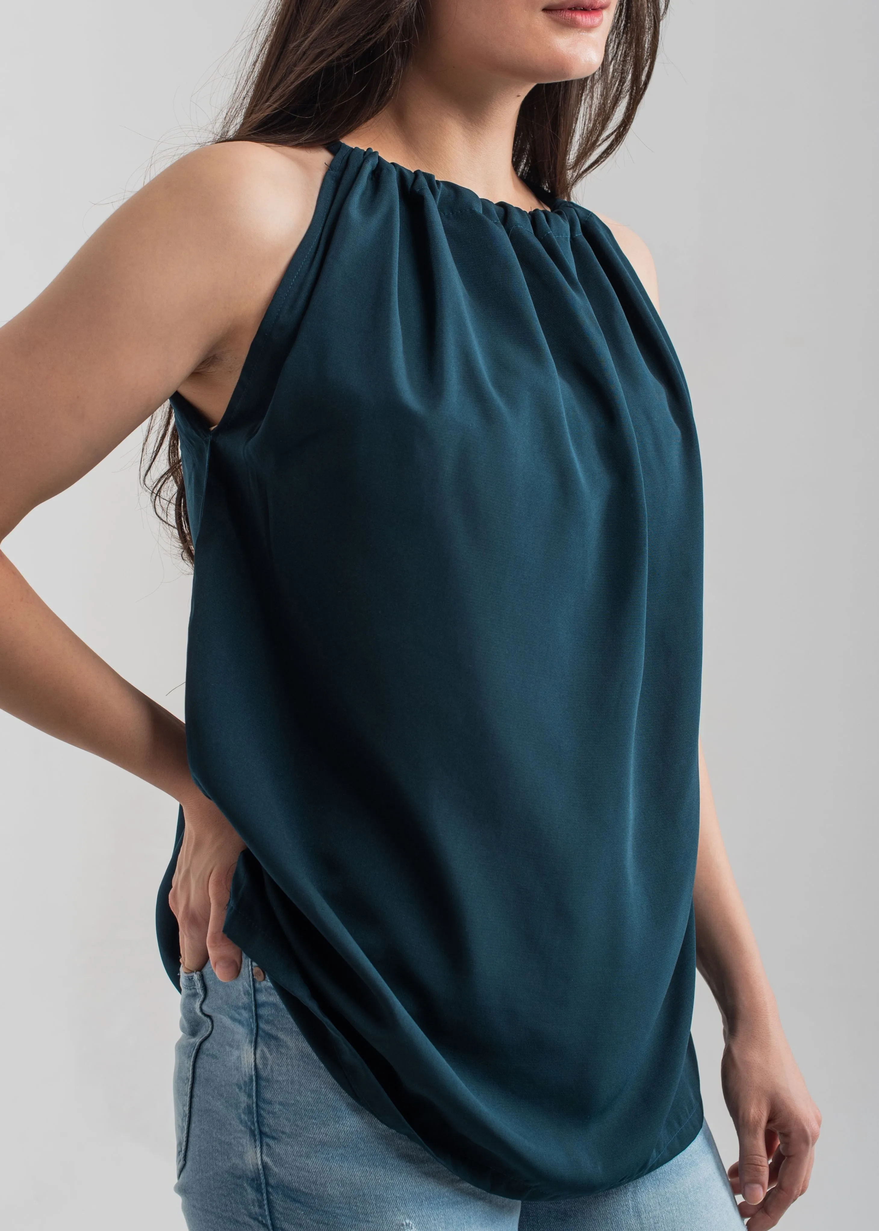 Dark Teal Halter Top