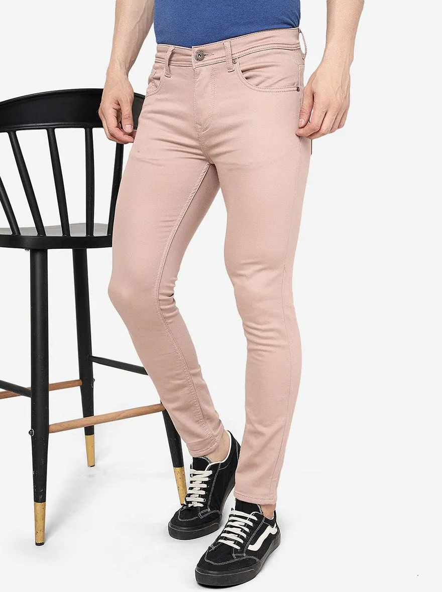 Garnet Pink Solid Urban Fit Jeans | Greenfibre