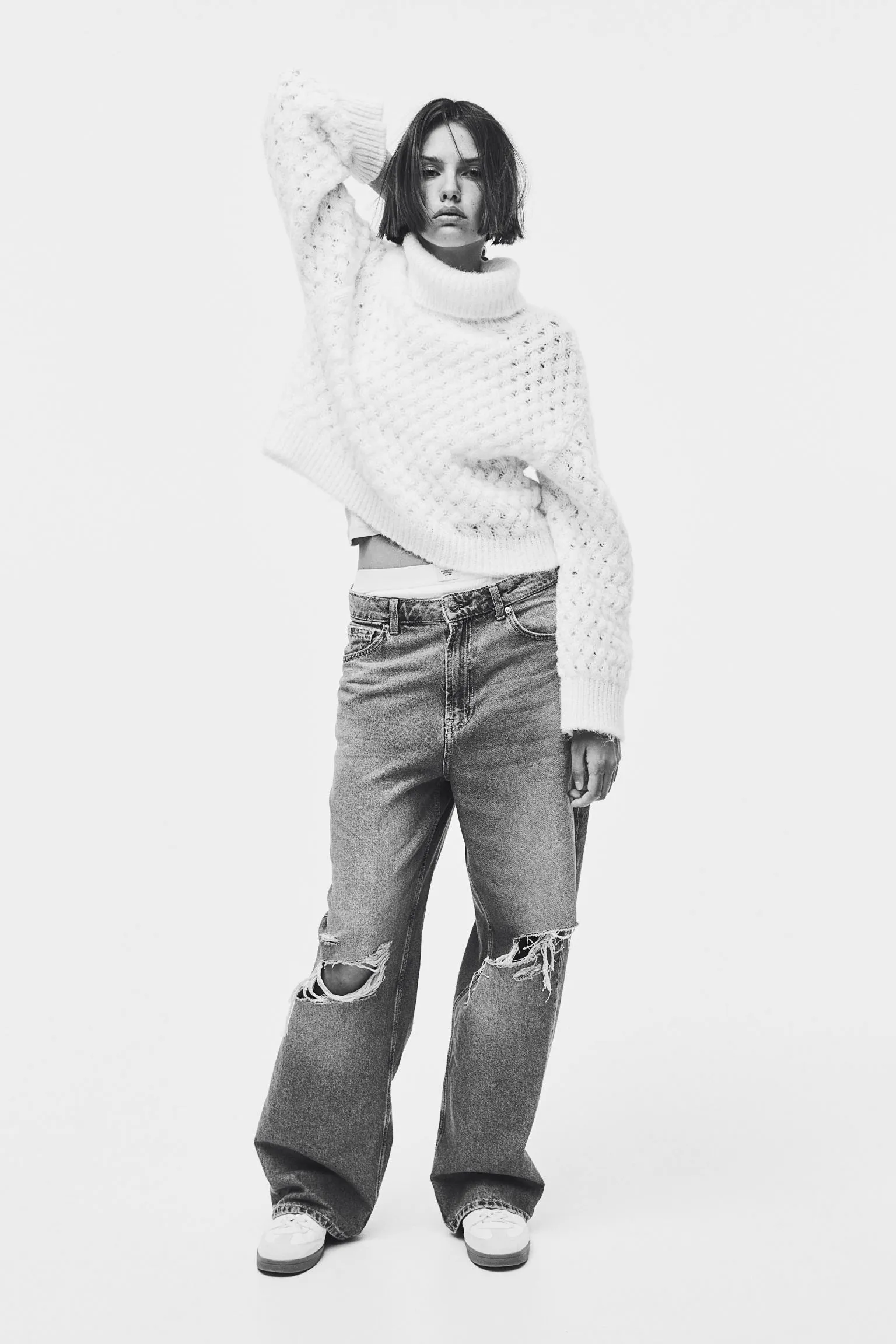 H&M Turtleneck sweater, white