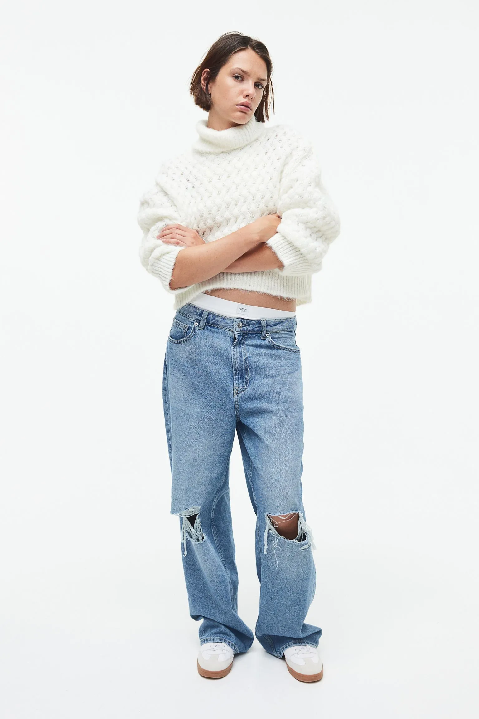 H&M Turtleneck sweater, white