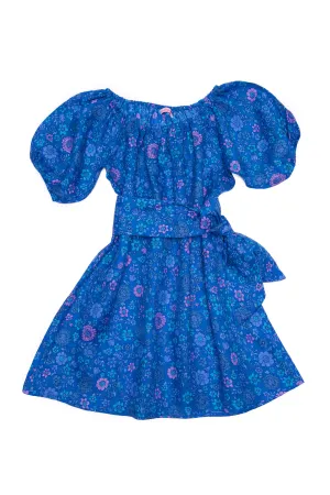 Hera Dress Linen Sapphire Dahlia