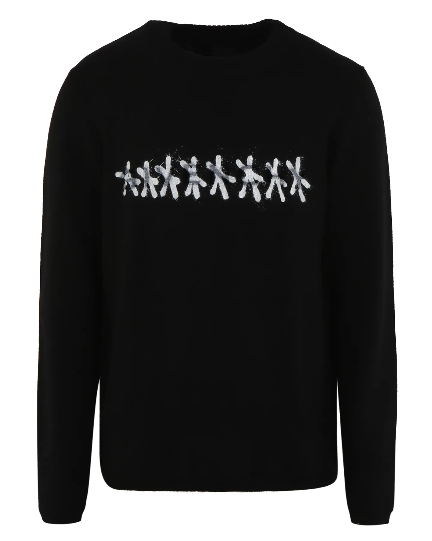 Heren Tufting Logo Knitwear Zwart