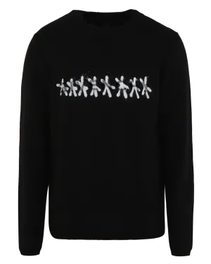 Heren Tufting Logo Knitwear Zwart