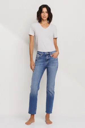 HIGH RISE SLIM STRAIGHT WITH SCISSOR CUT HEM  / SP-P12208