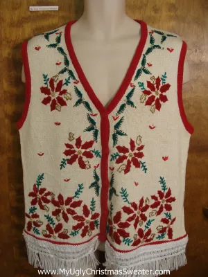 Horrible Poinsettias Christmas Sweater Vest