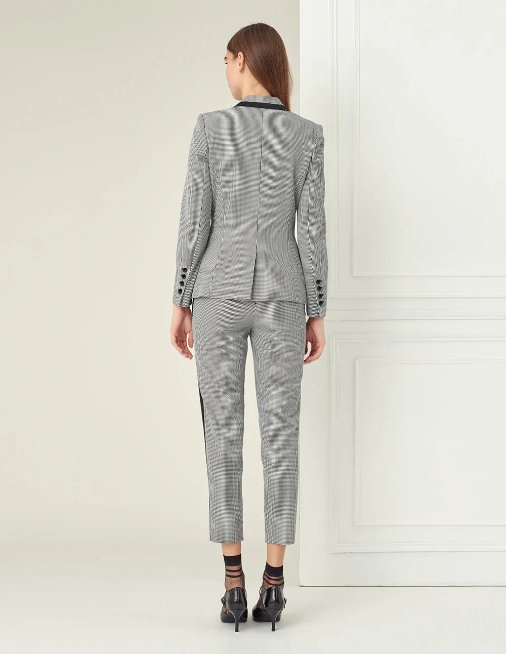 Houndstooth Straight Leg Pants