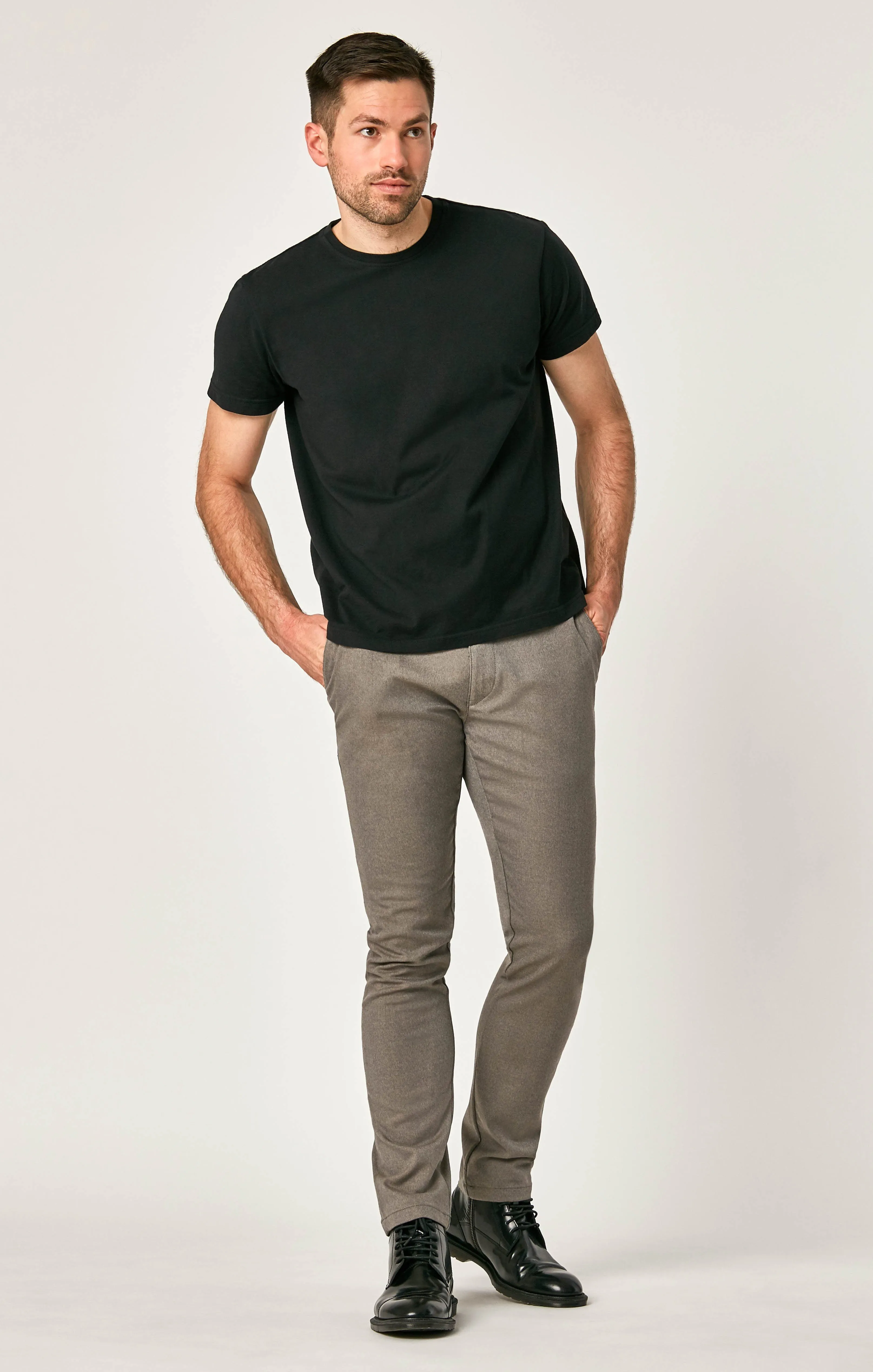 JOHNNY SLIM CHINO IN SAND FEATHER TWEED