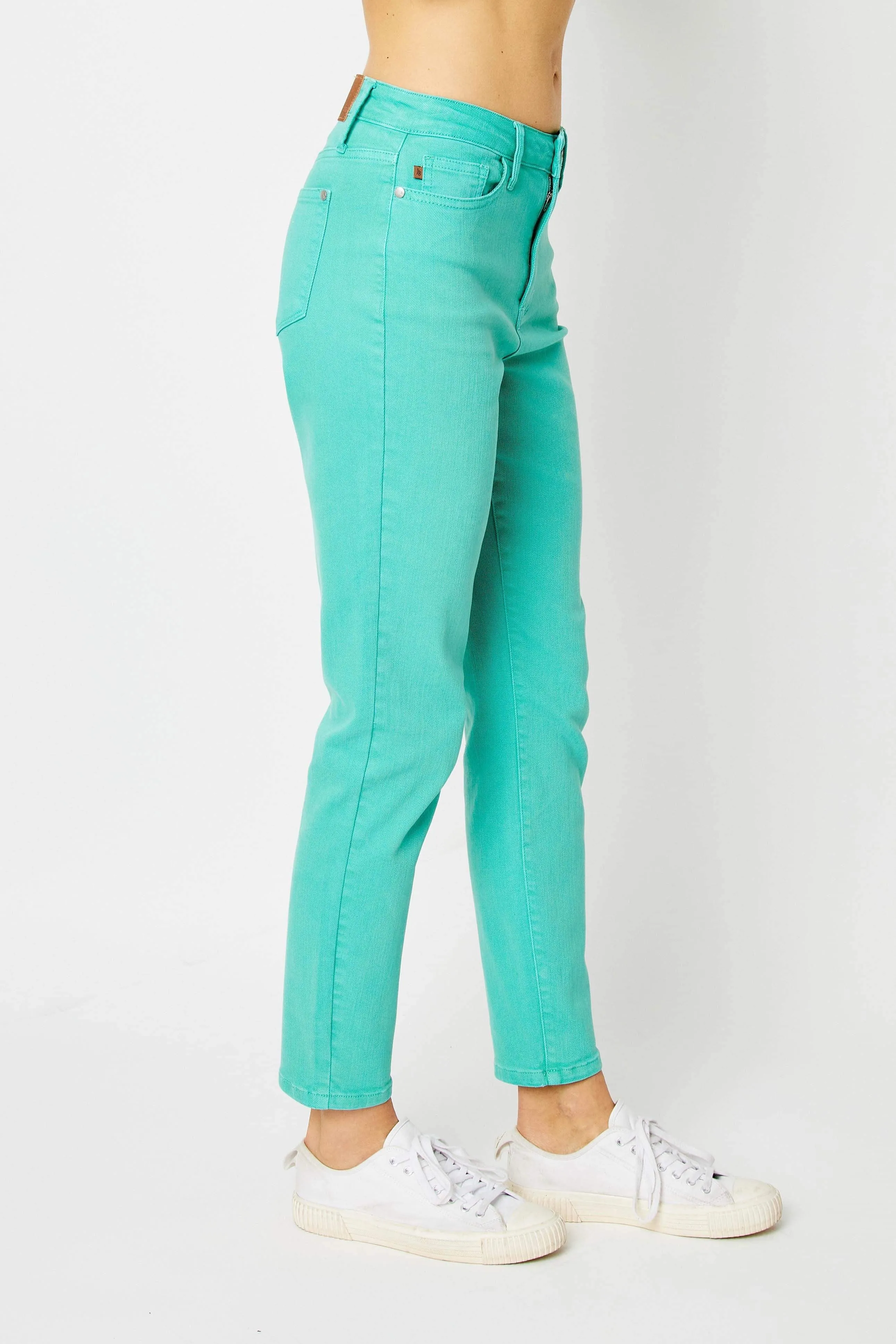 Judy Blue High Waist Garment Dyed Aquamarine Slim Denim 88689