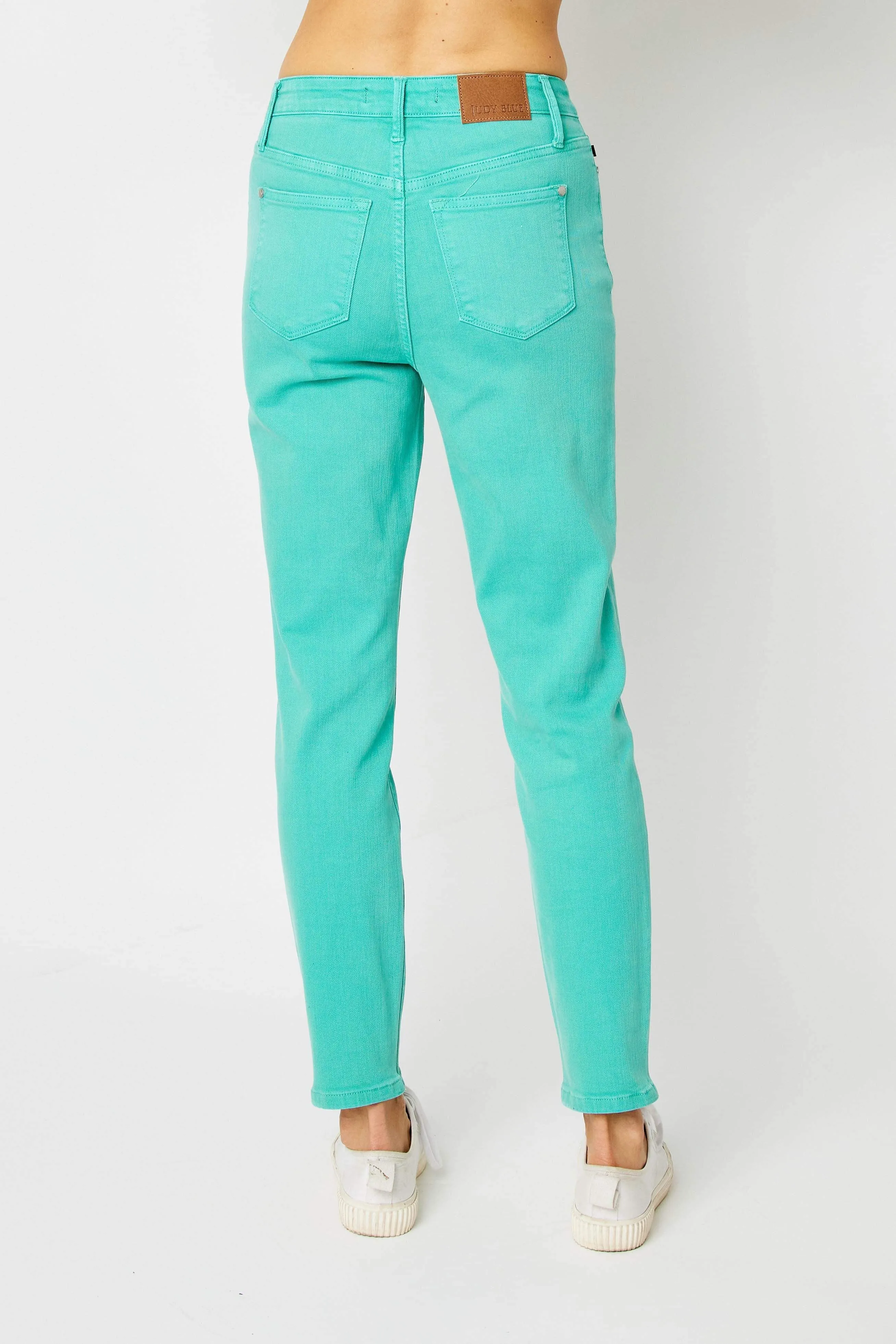 Judy Blue High Waist Garment Dyed Aquamarine Slim Denim 88689