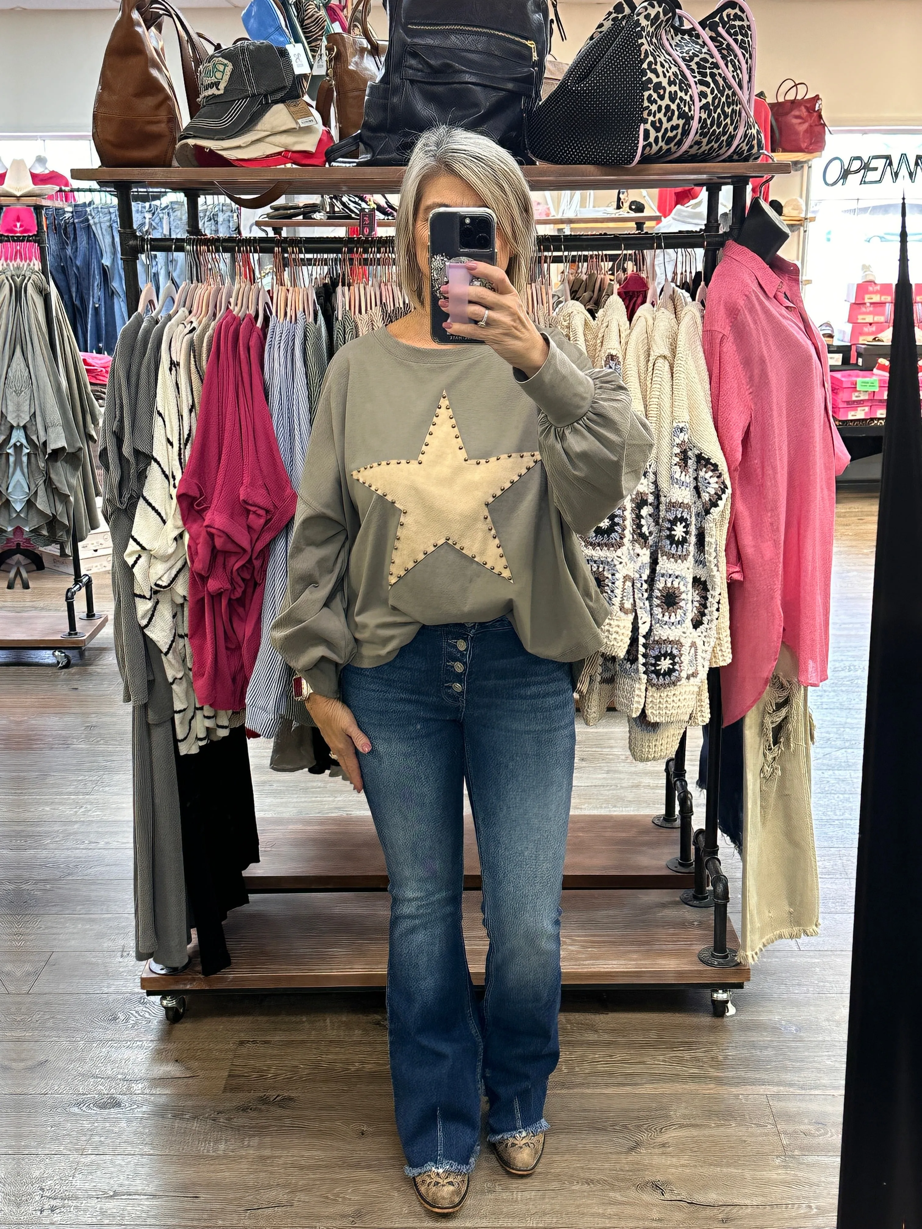 KanCan MR Button Fly Flare Jeans