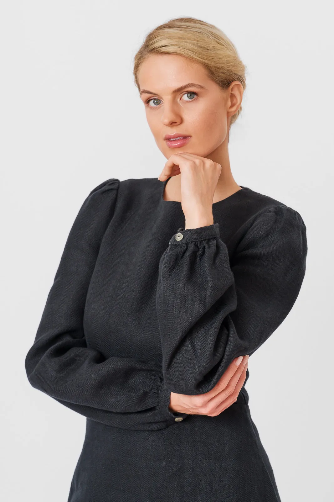Kelly Dress, Long Sleeve, Twill Linen