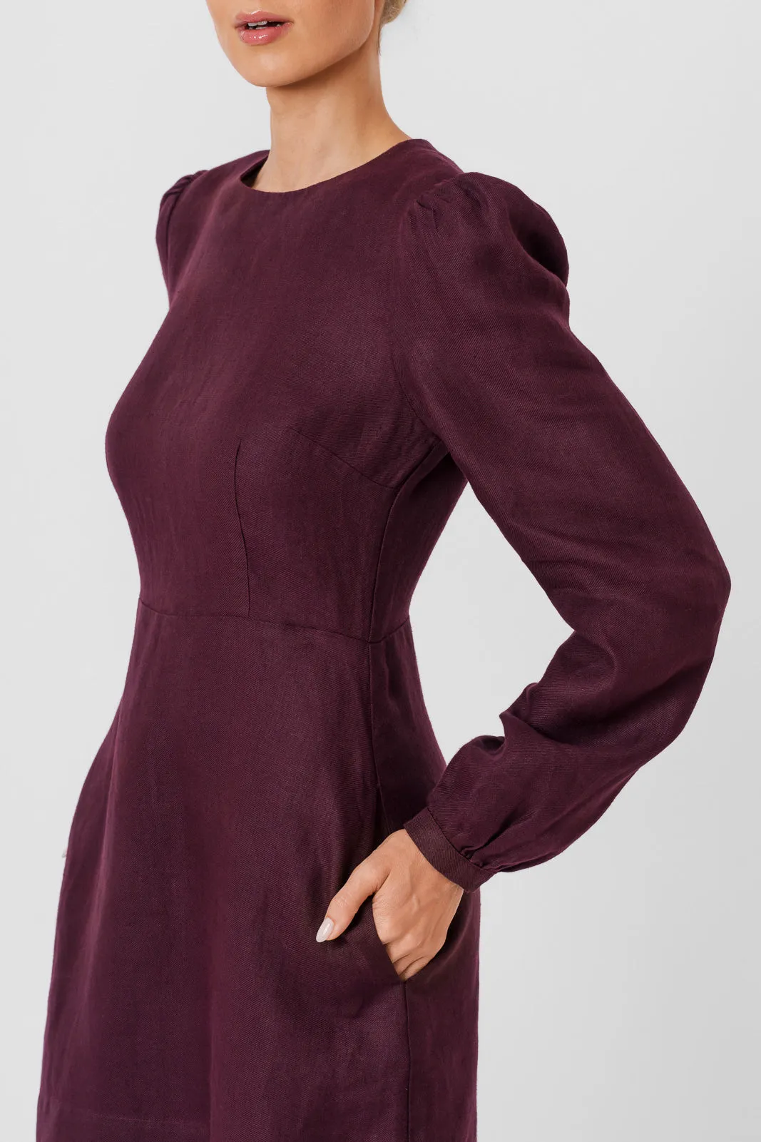 Kelly Dress, Long Sleeve, Twill Linen