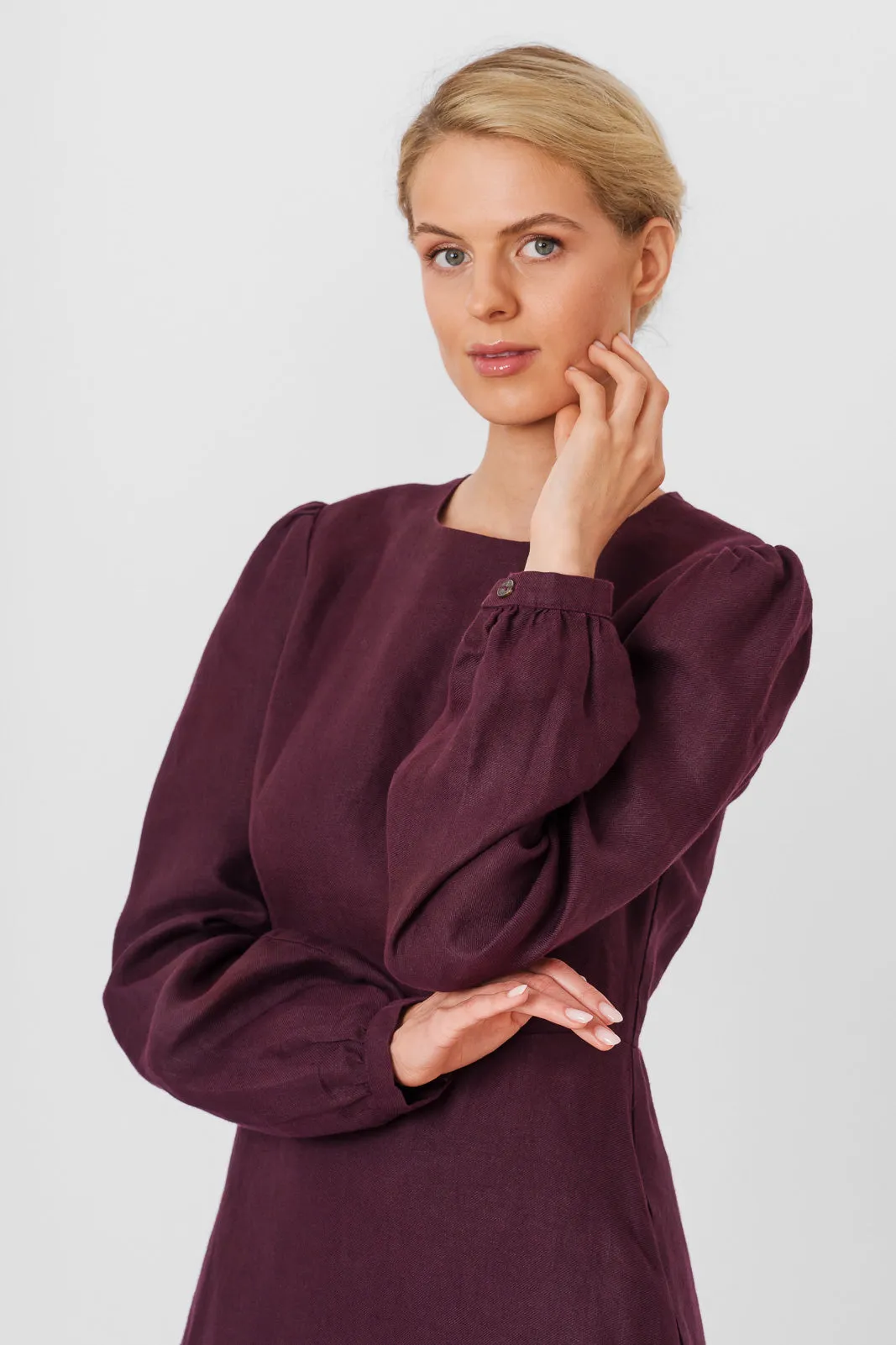 Kelly Dress, Long Sleeve, Twill Linen