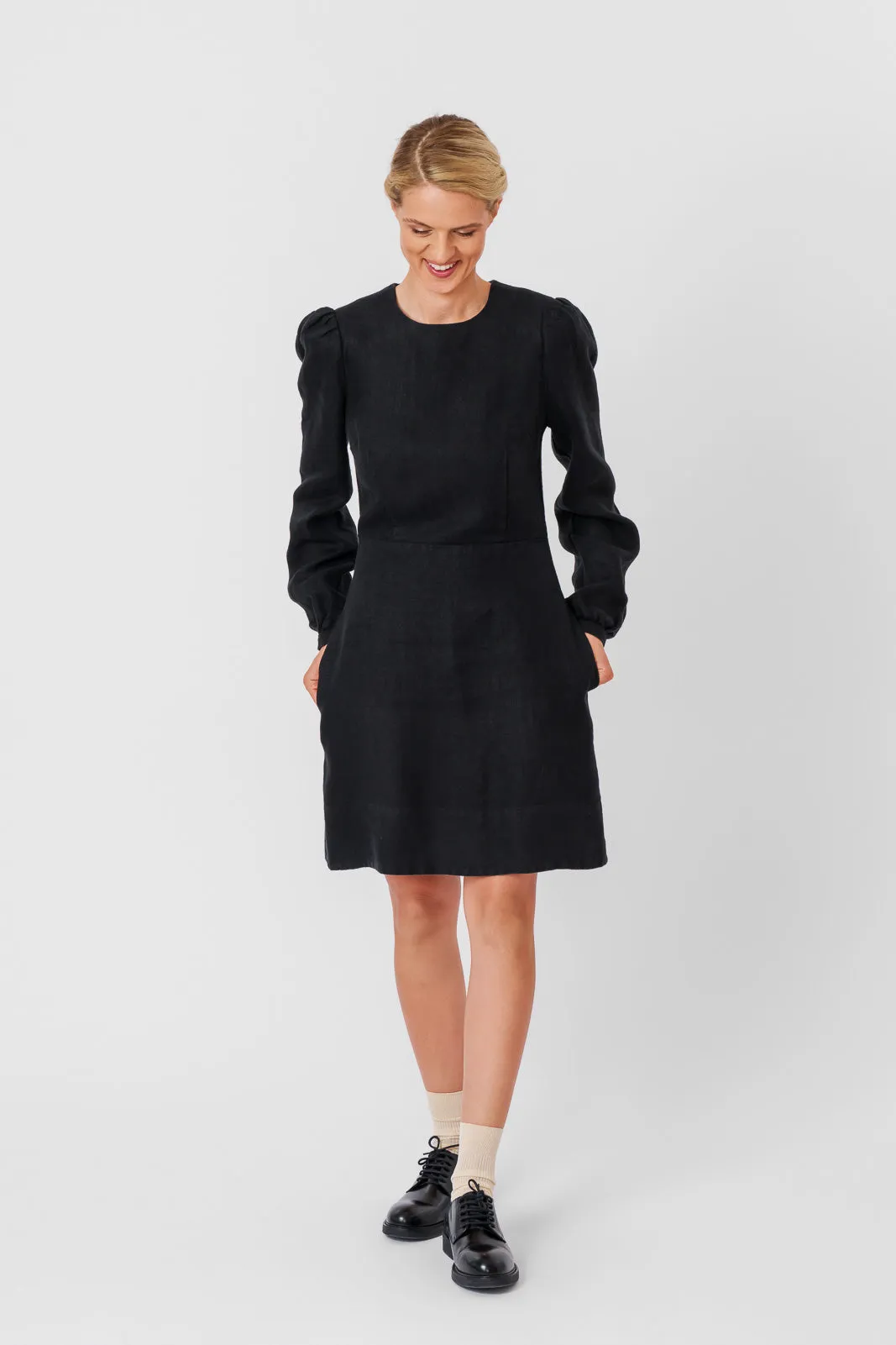 Kelly Dress, Long Sleeve, Twill Linen